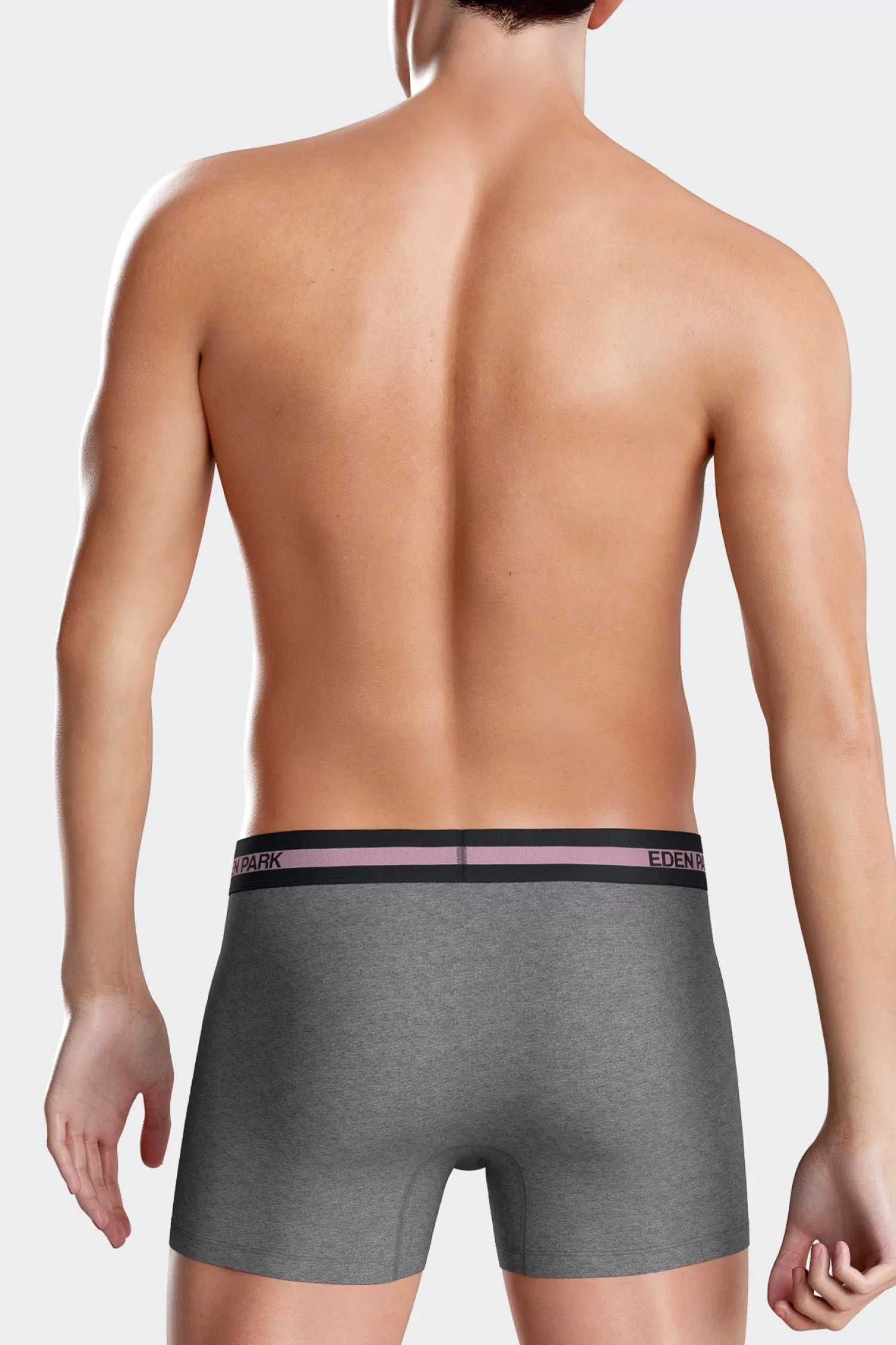 Eden Park Anthracite grey stretch cotton boxers with branded waistband< Underwear