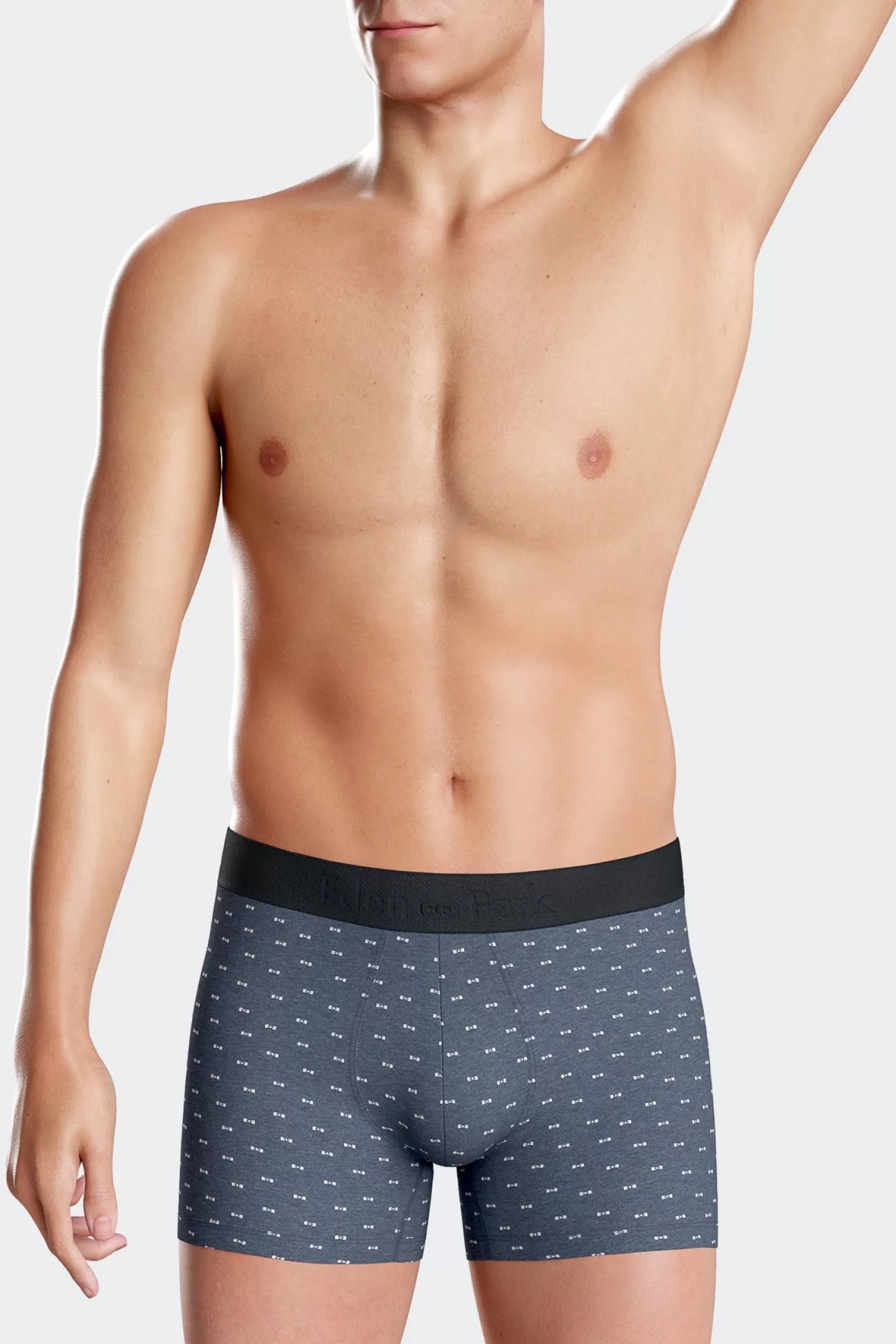 Eden Park Blue and pink stretch cotton boxers with micro bow tie pattern< Underwear