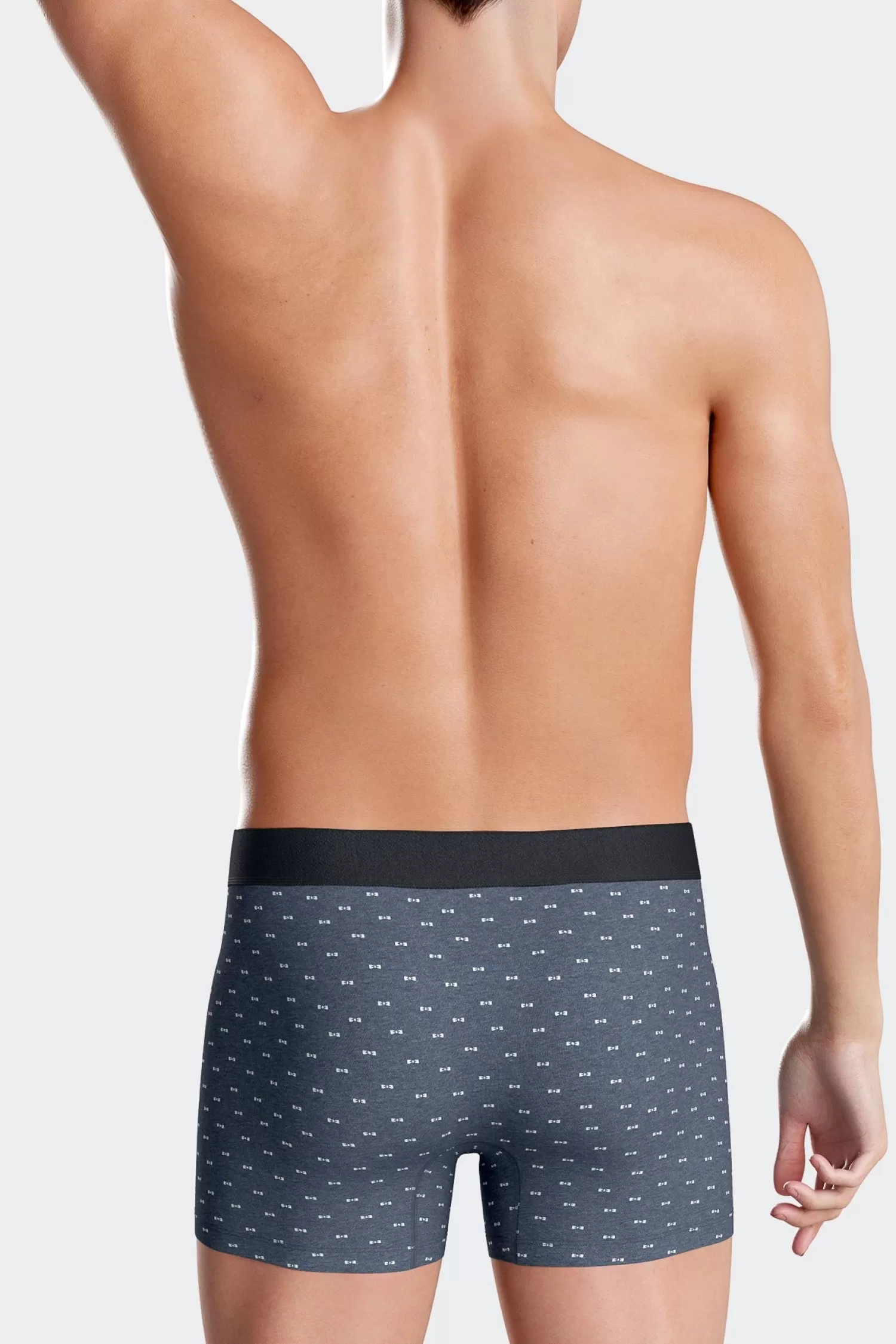 Eden Park Blue and pink stretch cotton boxers with micro bow tie pattern< Underwear