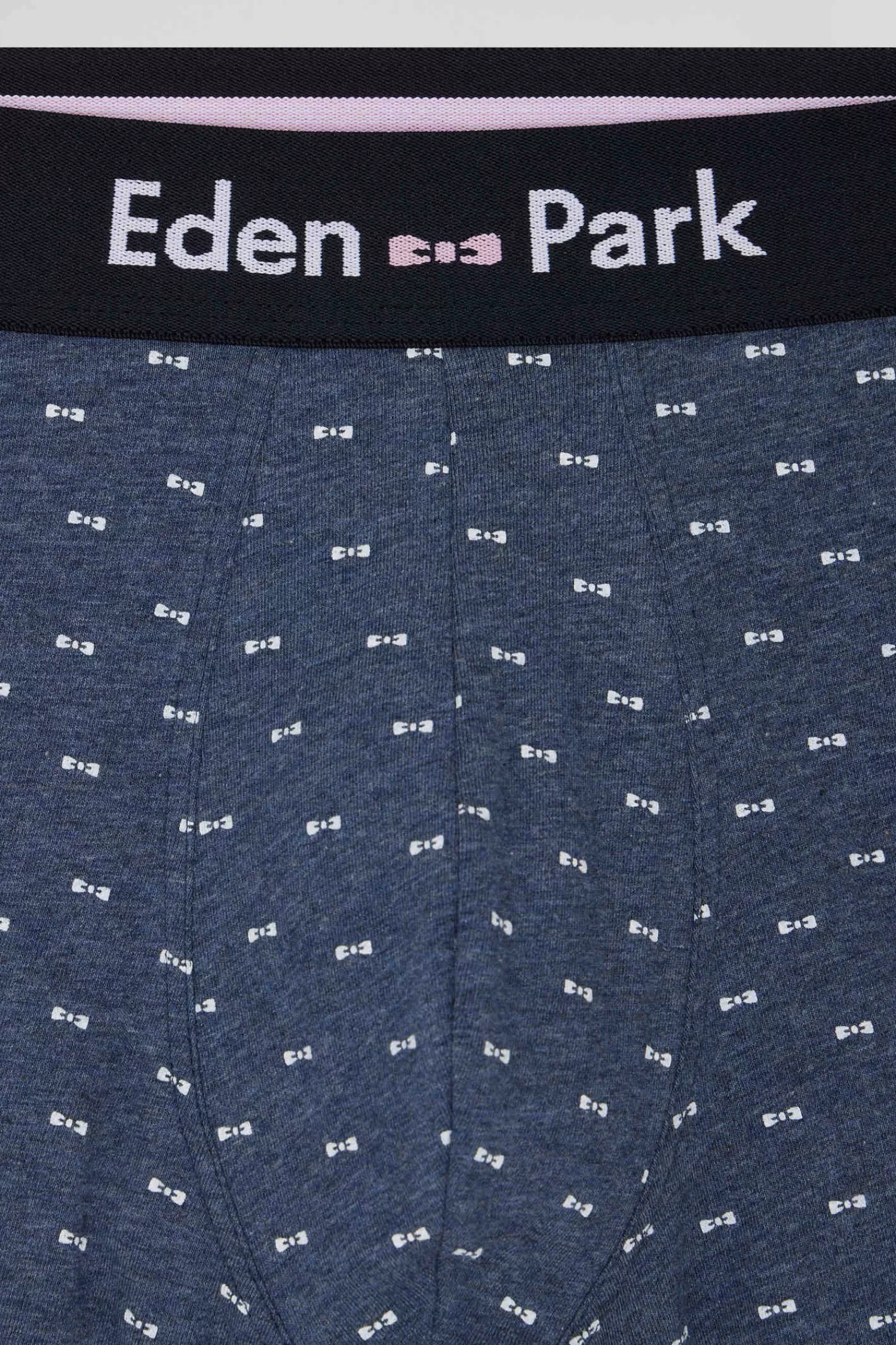 Eden Park Blue and pink stretch cotton boxers with micro bow tie pattern< Underwear