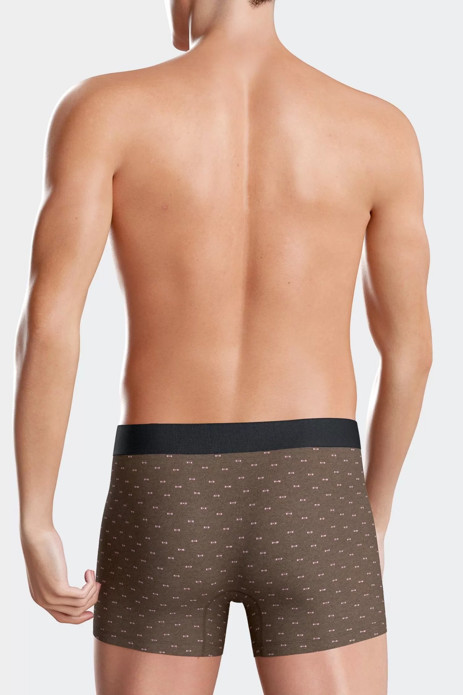 Eden Park Brown and pink stretch cotton boxers with micro bow tie pattern< Underwear