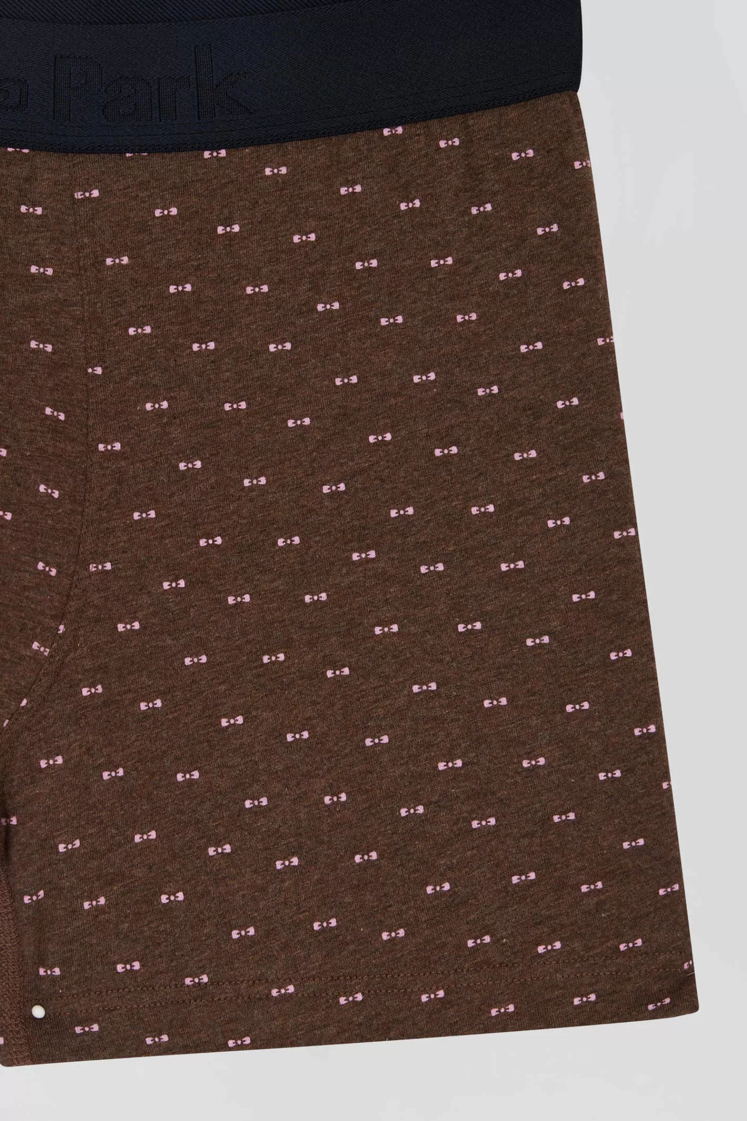 Eden Park Brown and pink stretch cotton boxers with micro bow tie pattern< Underwear