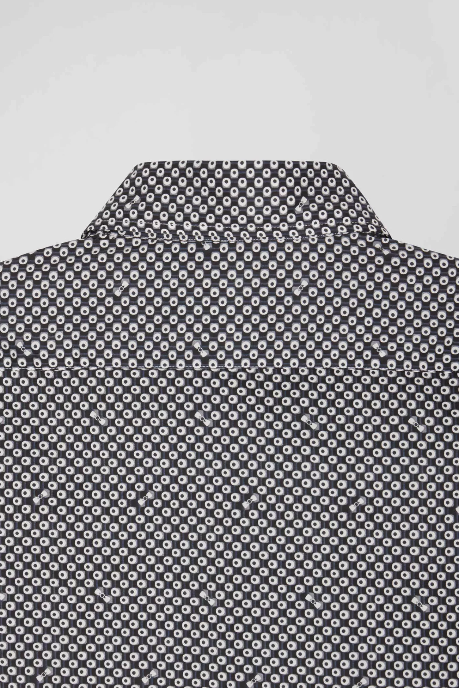 Eden Park Chemise en popeline de coton grise imprimé graphique coupe Slim< Shirts