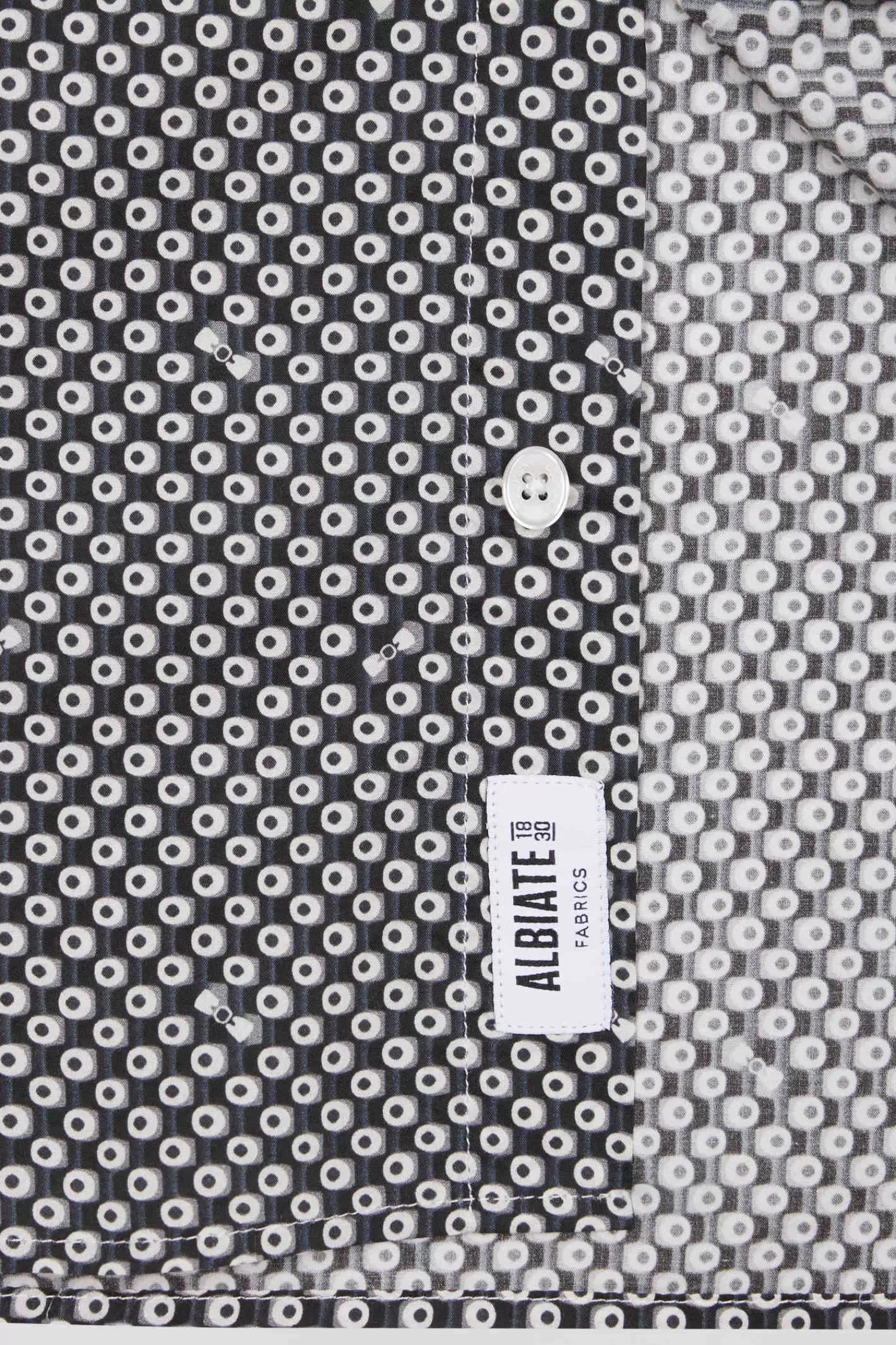 Eden Park Chemise en popeline de coton grise imprimé graphique coupe Slim< Shirts