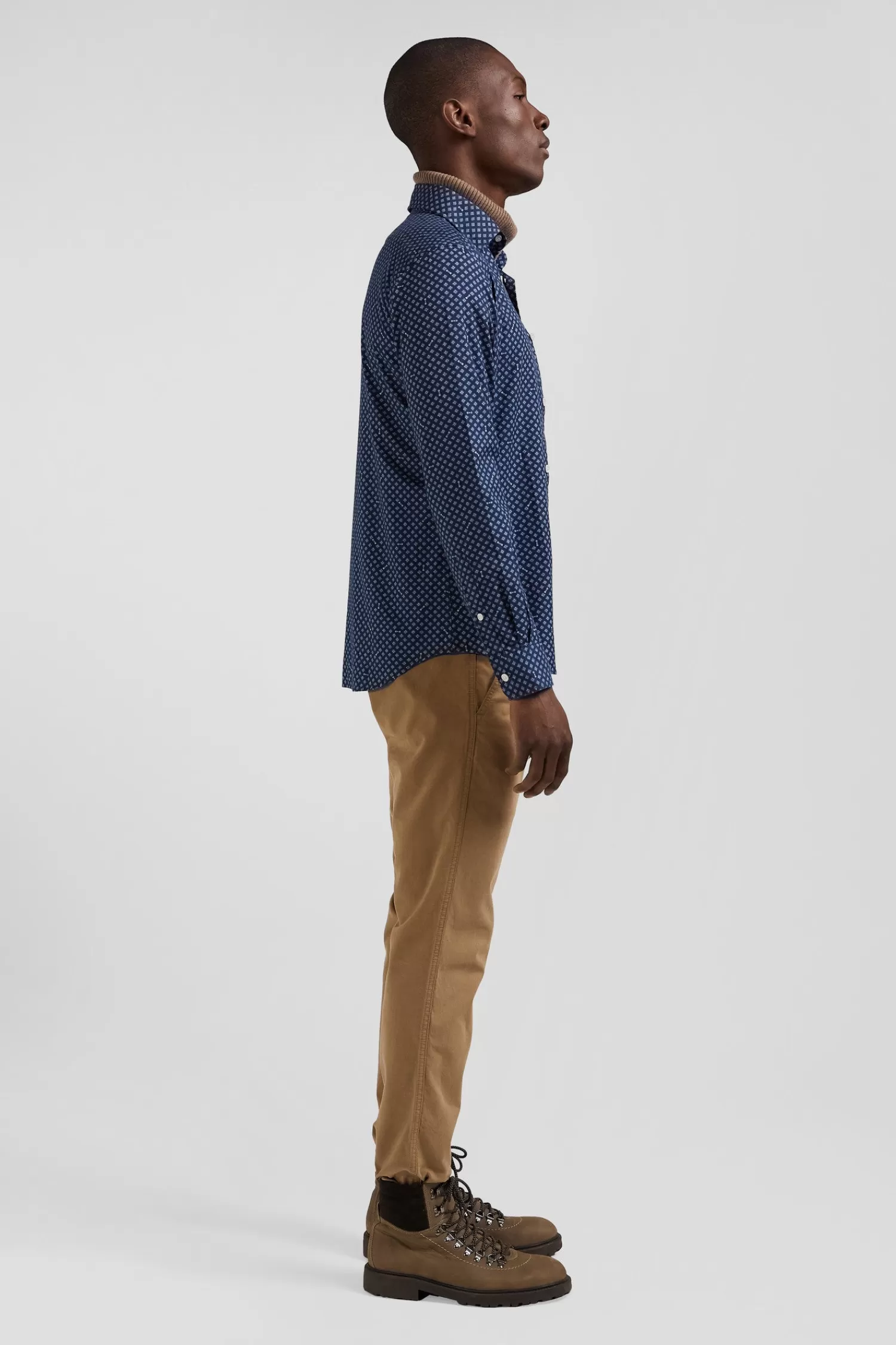 Eden Park Chemise en popeline de coton indigo imprimé graphique coupe Slim< Shirts