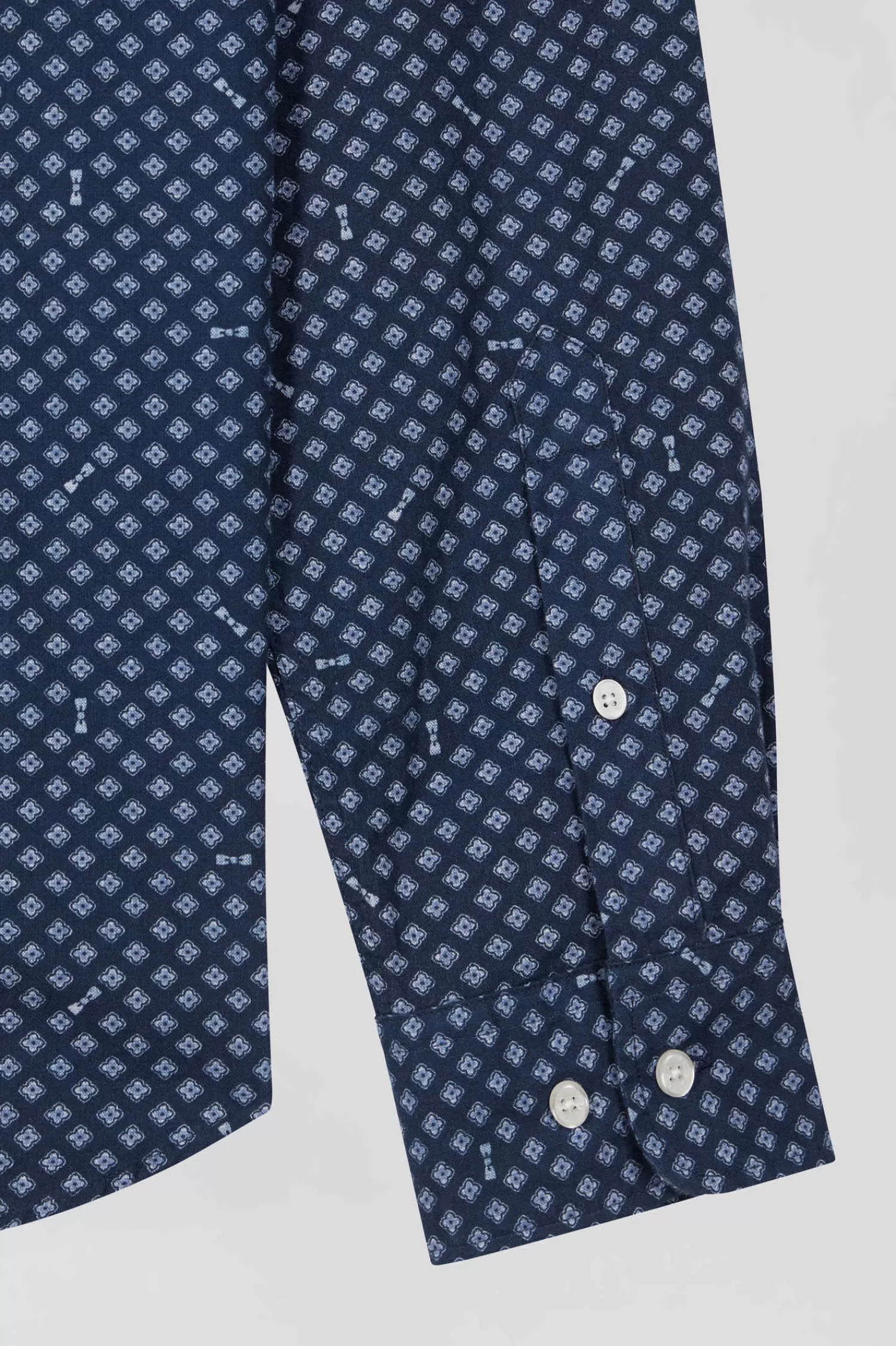 Eden Park Chemise en popeline de coton indigo imprimé graphique coupe Slim< Shirts