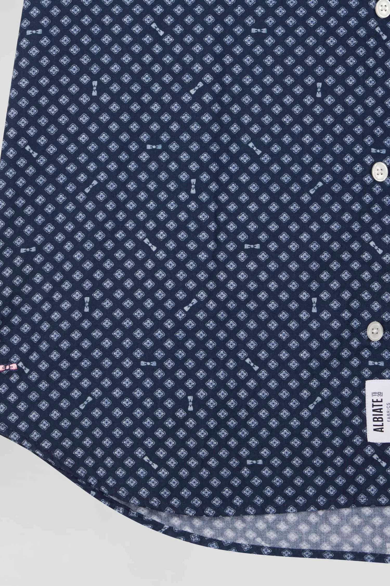Eden Park Chemise en popeline de coton indigo imprimé graphique coupe Slim< Shirts