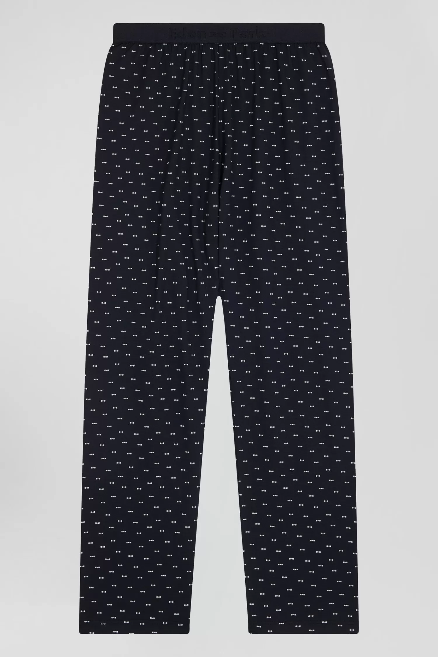 Eden Park Dark blue long cotton pajamas with bow tie micro pattern trousers< Pajamas