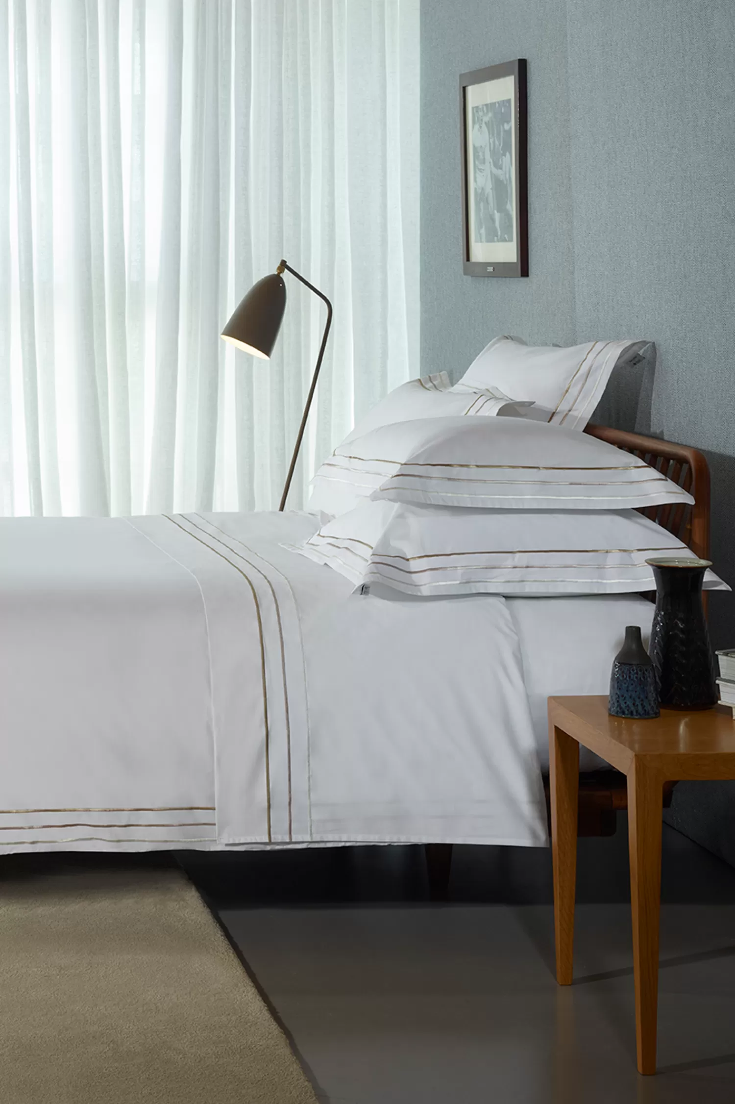 Eden Park Housse de couette blanc et doré - Avec toi et les bleus< Duvet Covers