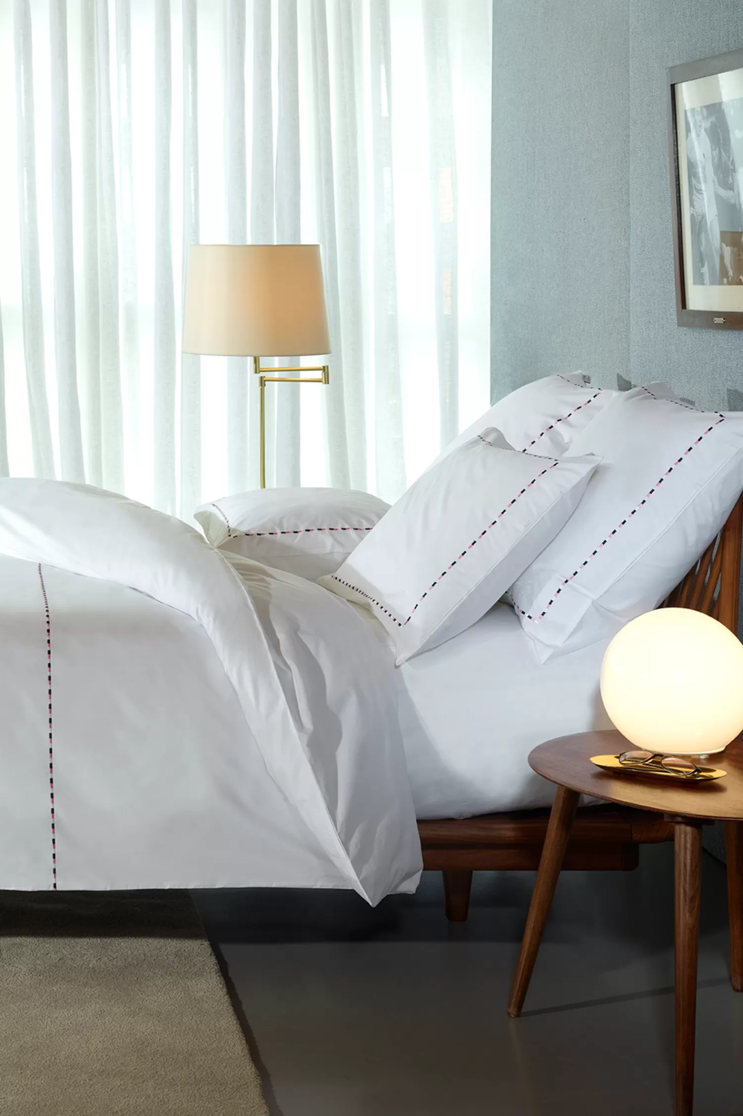 Eden Park Housse de couette  blanc, marine et rose - Décrochons la lune< Duvet Covers