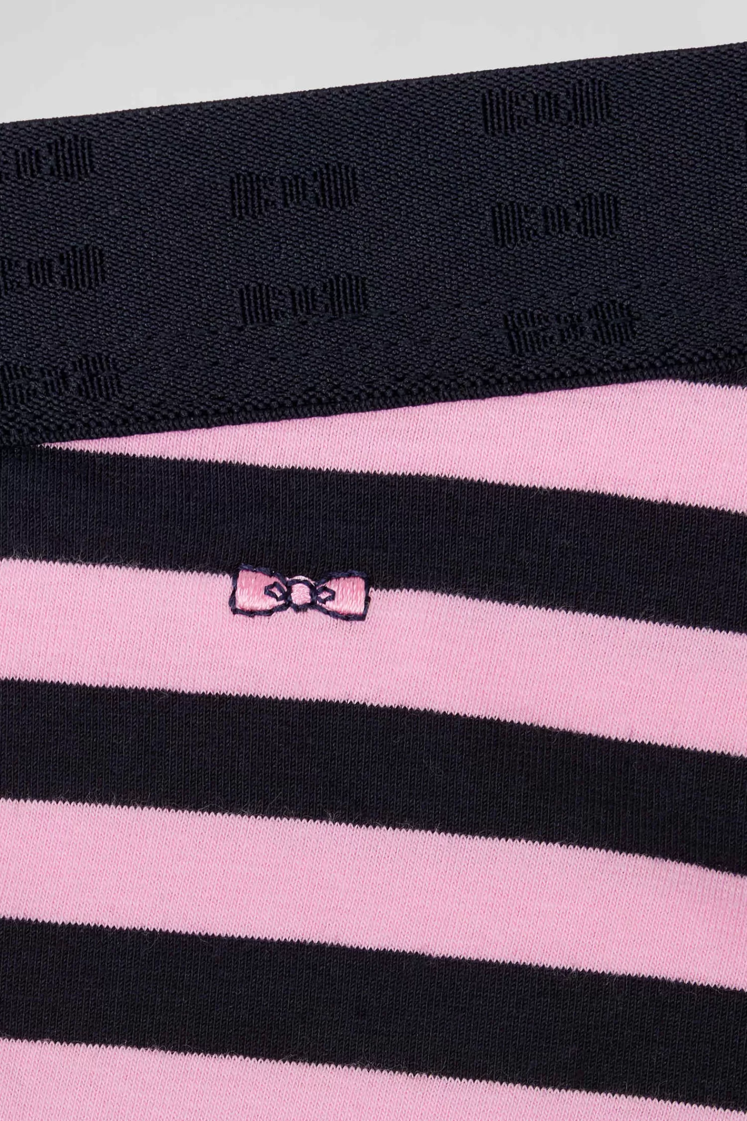 Eden Park Navy blue and pink striped stretch cotton jersey shorty brief<Women Underwear