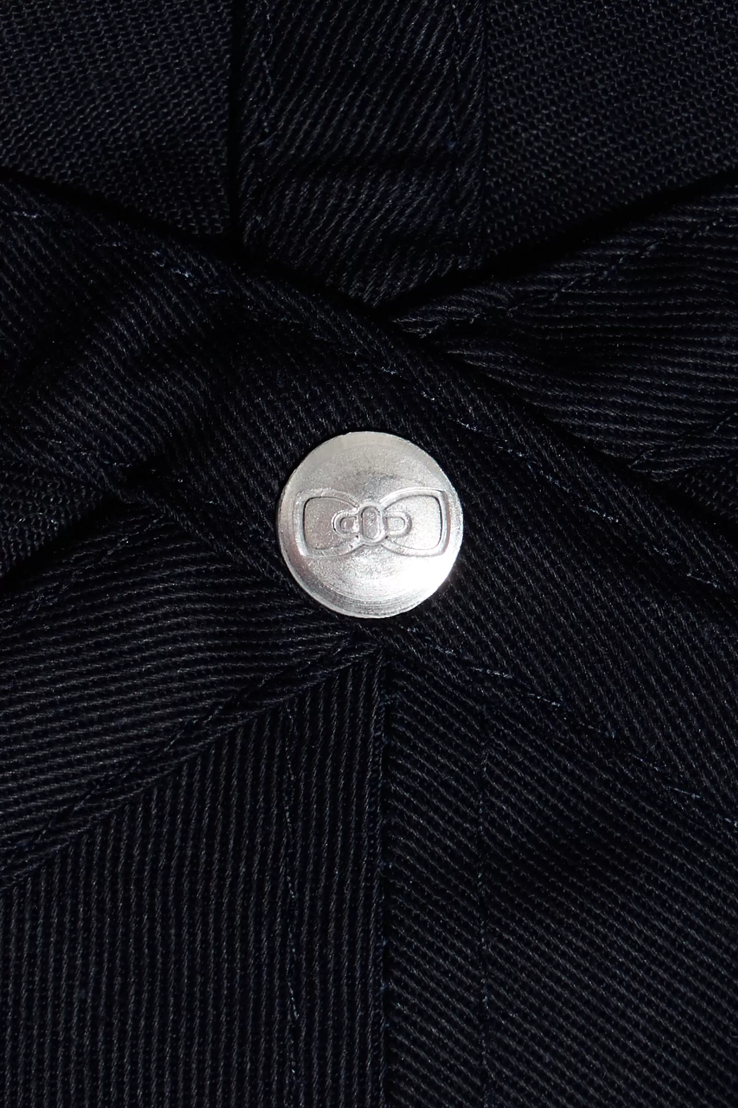 Eden Park Navy blue cotton cap with bow tie badge and pink piping< Caps