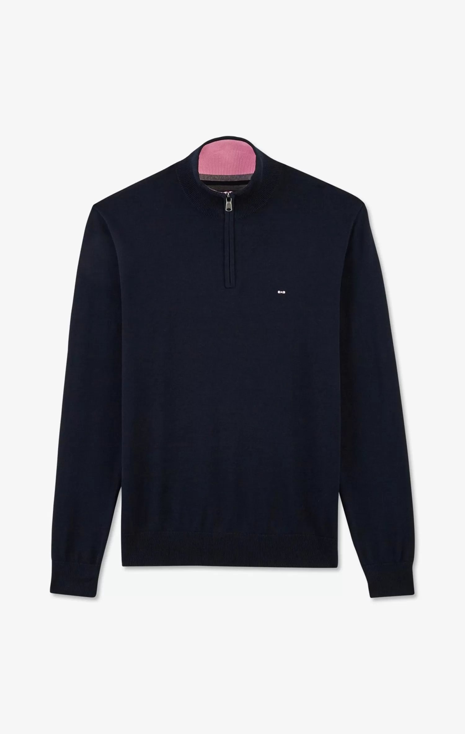 Eden Park Navy blue cotton jersey jumper with trucker neck< Sweaters