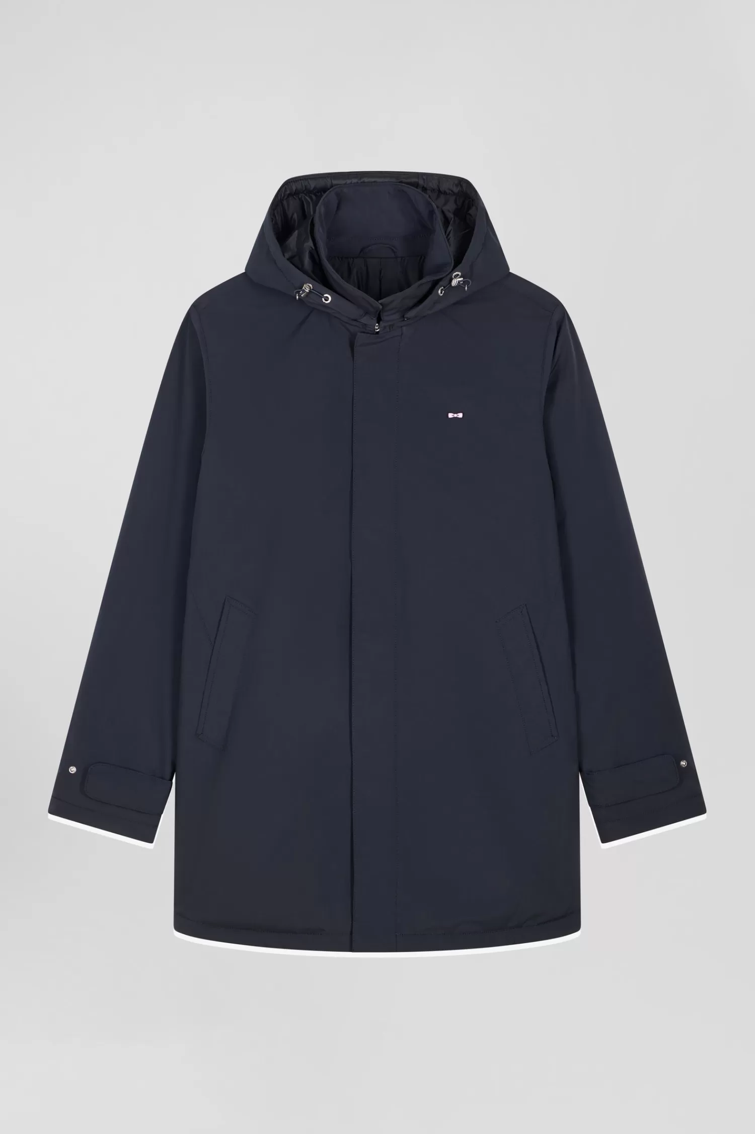 Eden Park Navy blue hooded nylon raincoat< Coats And Jackets