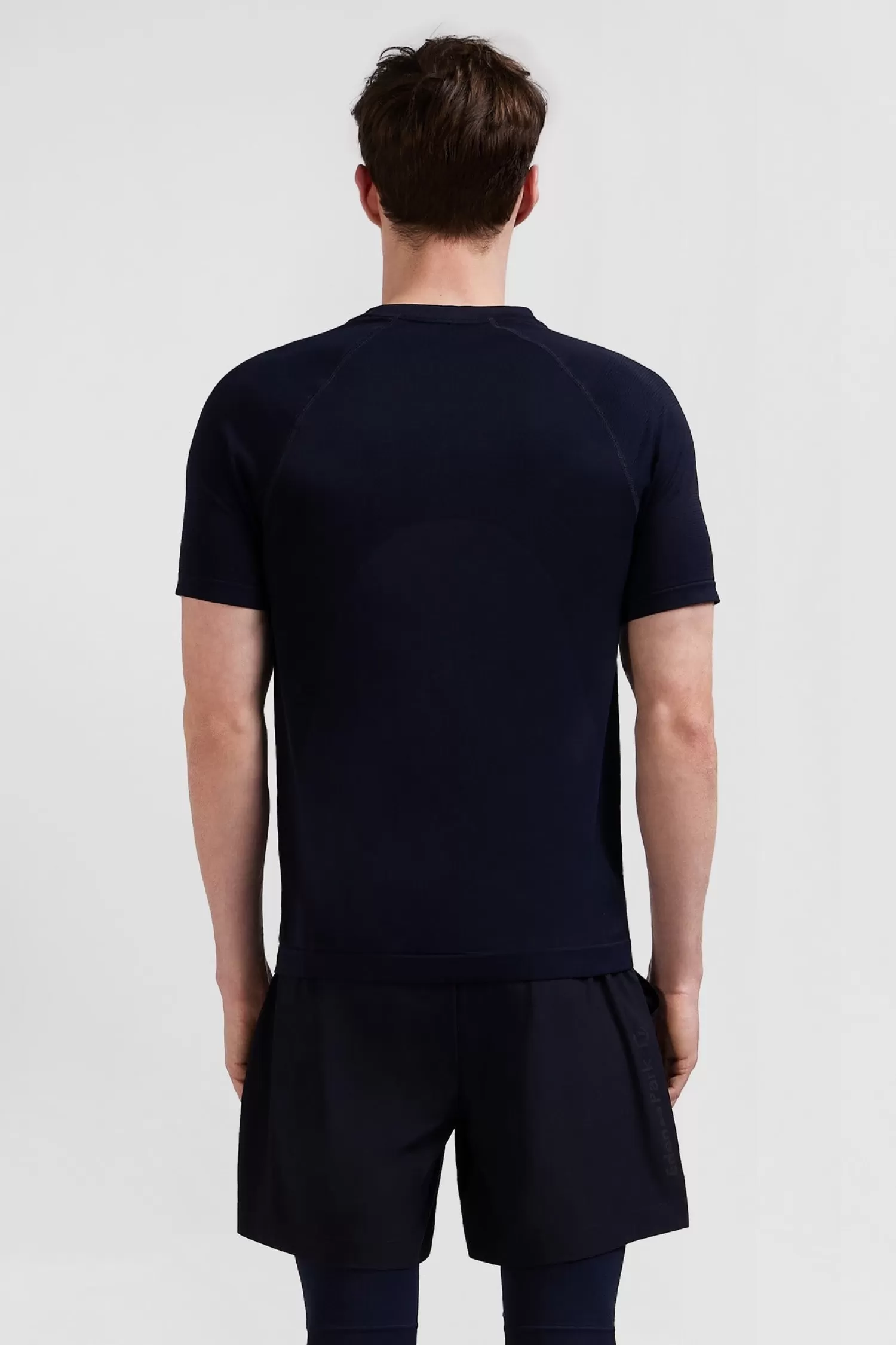 Eden Park Navy blue short-sleeved sports T-shirt with striped details< T-shirts