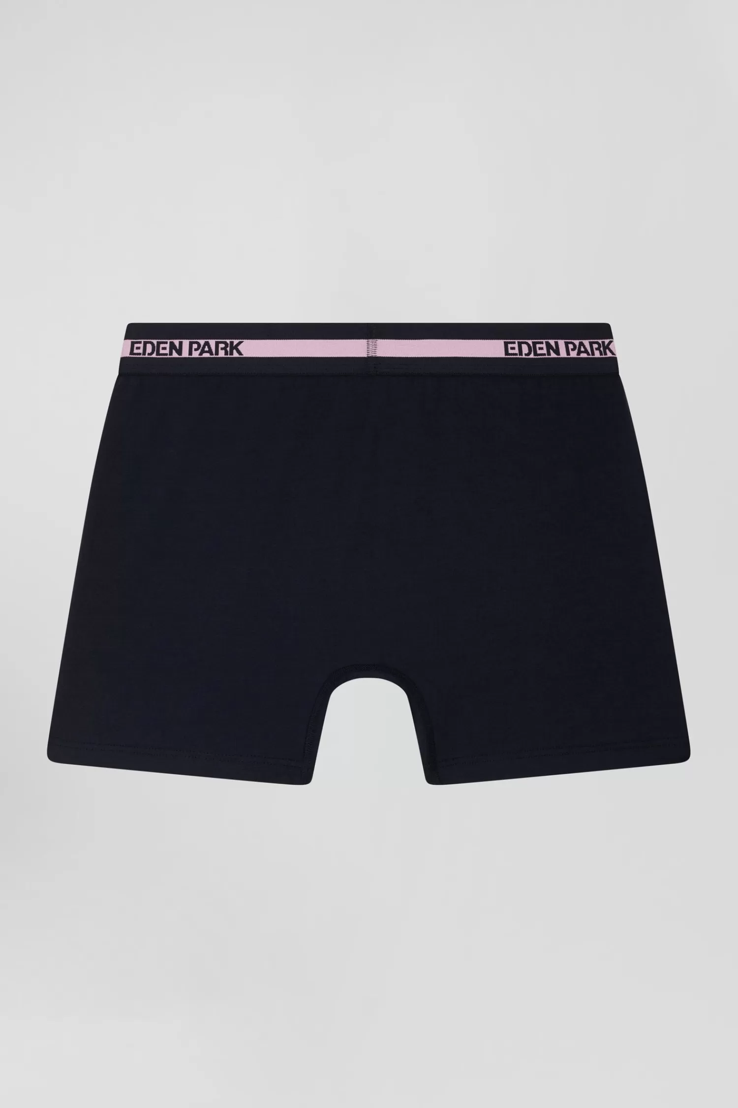 Eden Park Navy blue stretch cotton boxers with branded waistband< Underwear