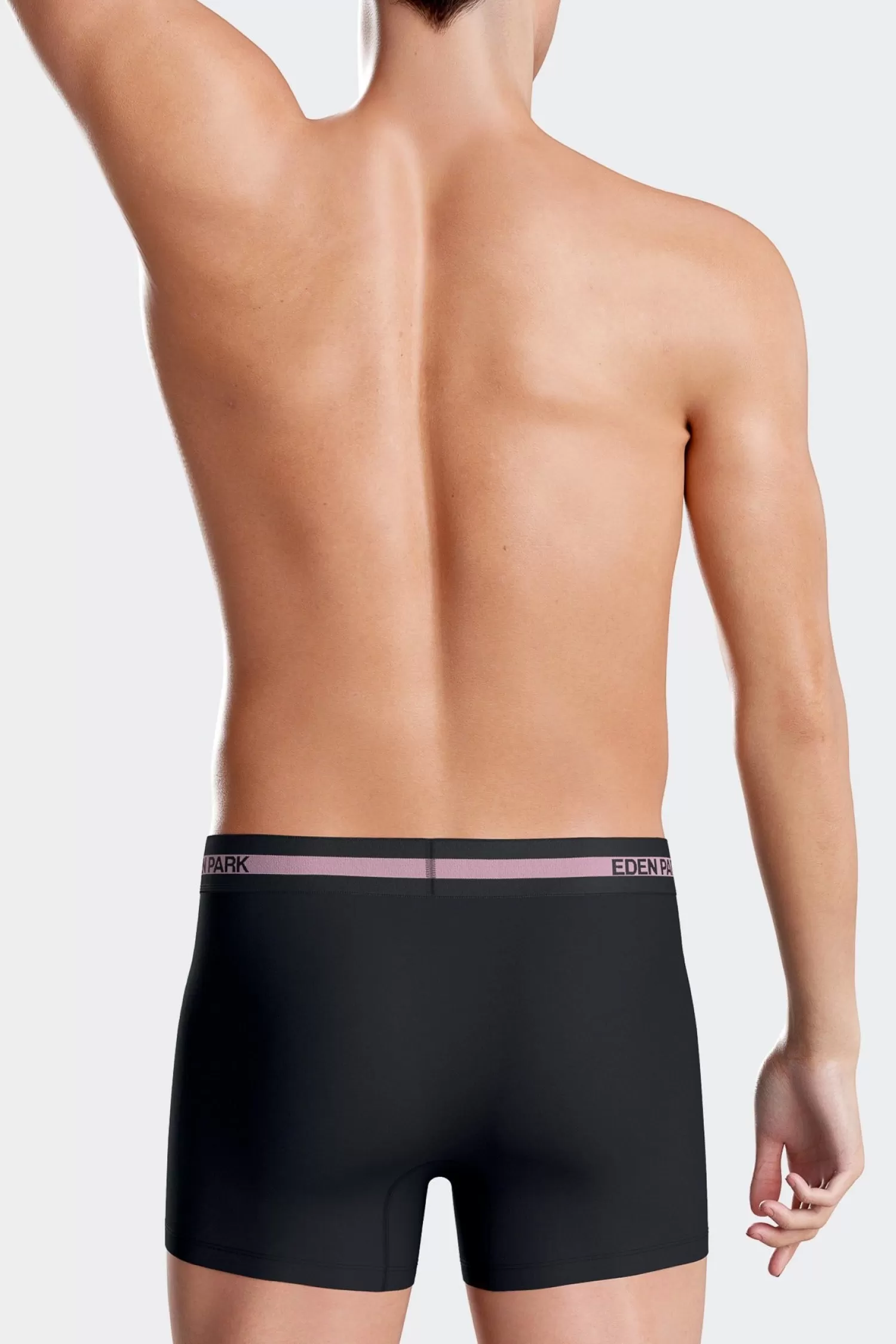 Eden Park Navy blue stretch cotton boxers with branded waistband< Underwear