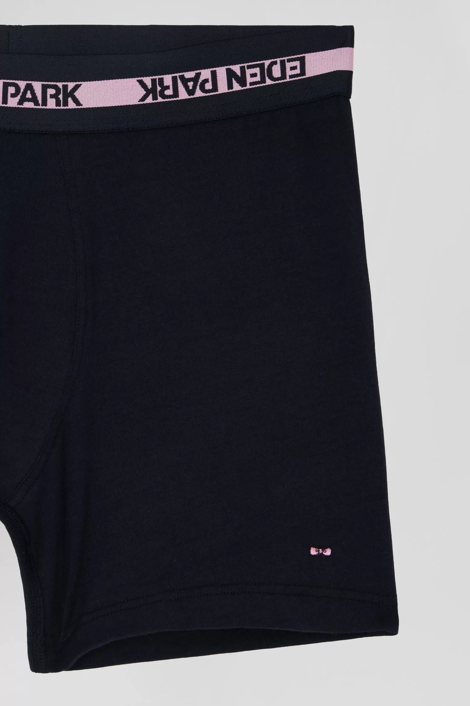 Eden Park Navy blue stretch cotton boxers with branded waistband< Underwear