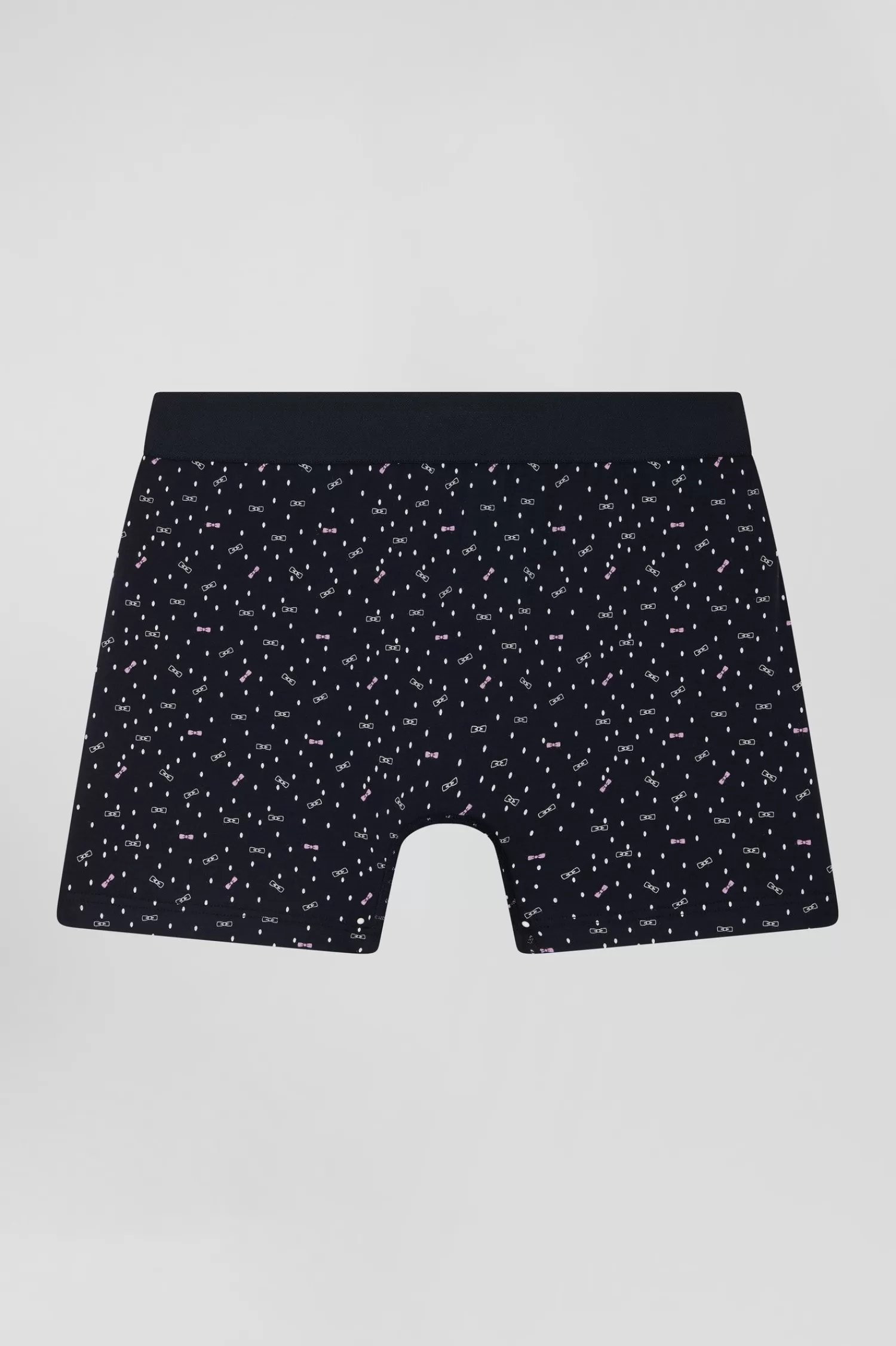 Eden Park Navy blue stretch cotton boxers with micro bow tie patterns< Underwear