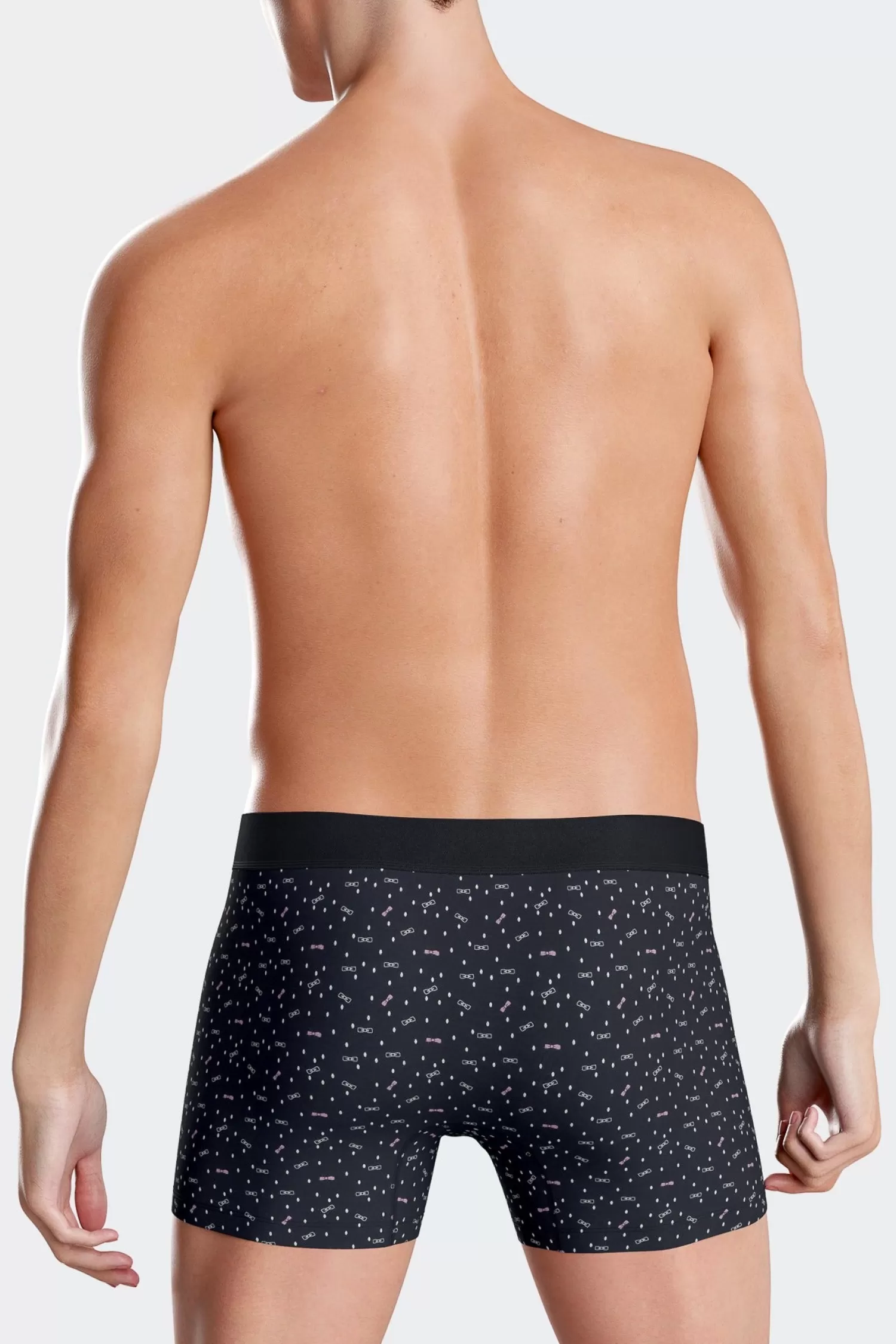 Eden Park Navy blue stretch cotton boxers with micro bow tie patterns< Underwear