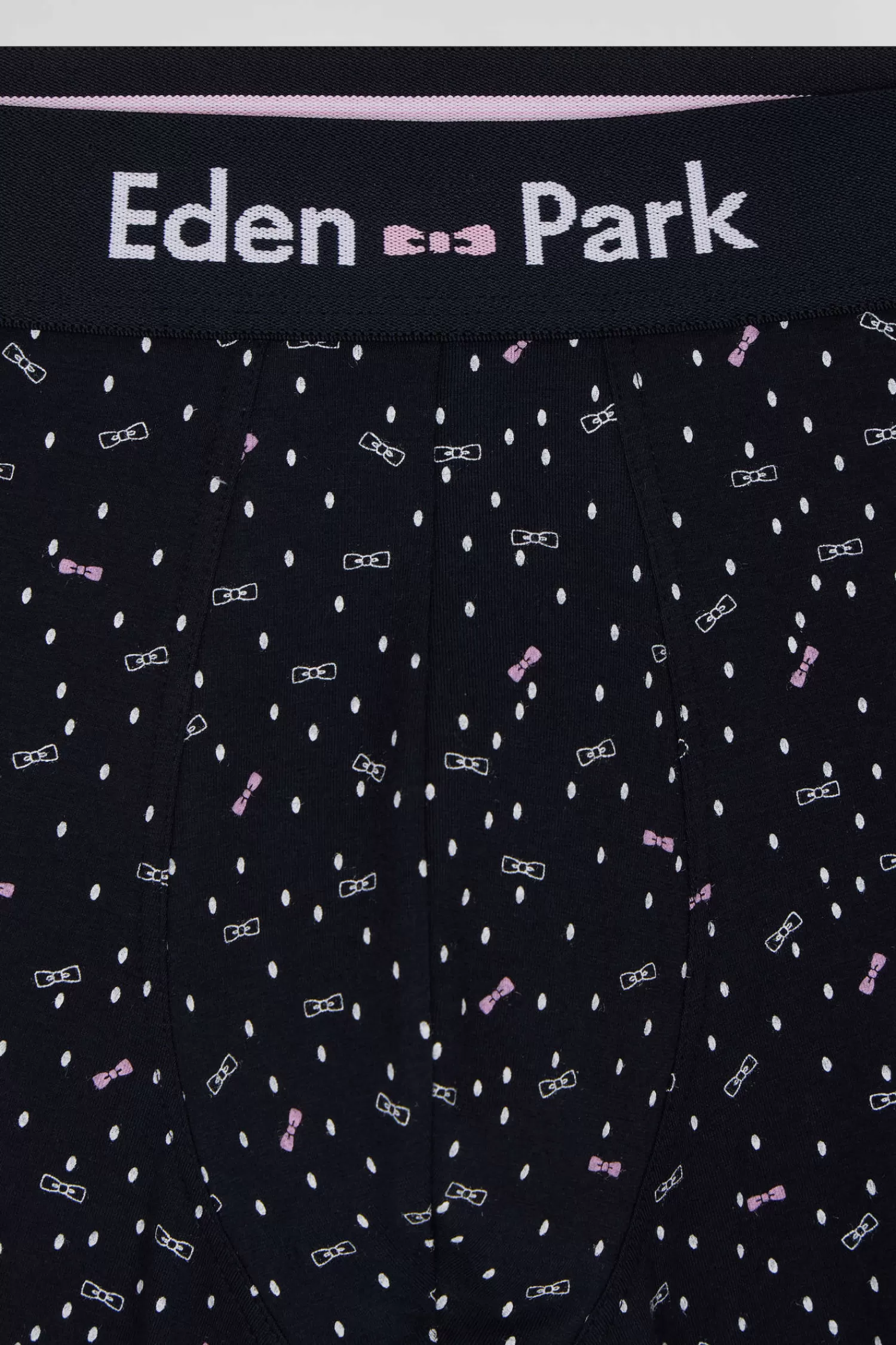Eden Park Navy blue stretch cotton boxers with micro bow tie patterns< Underwear