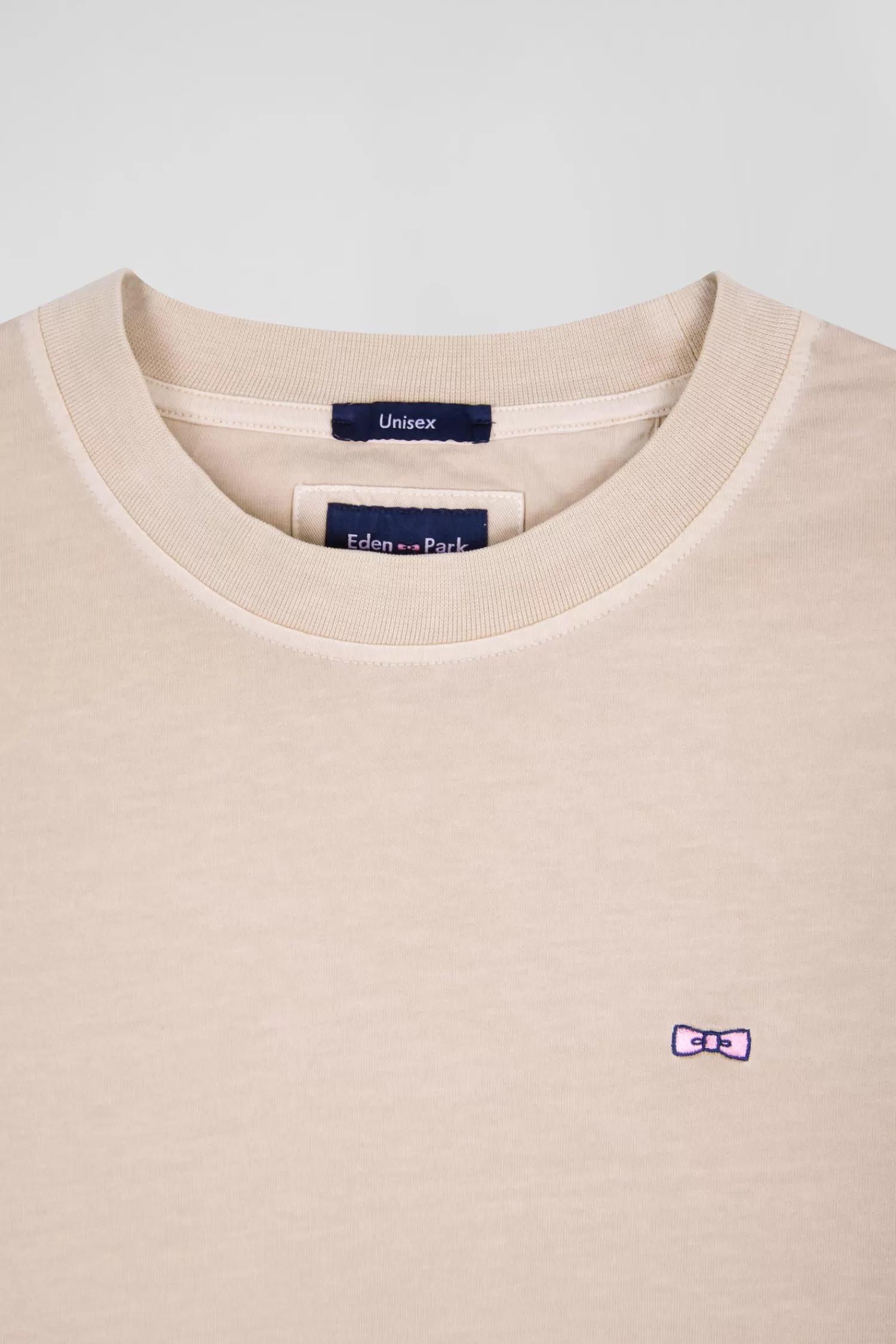 Eden Park Oversize beige unisex short-sleeved T-shirt in overdyed cotton<Women T-shirts | T-shirts