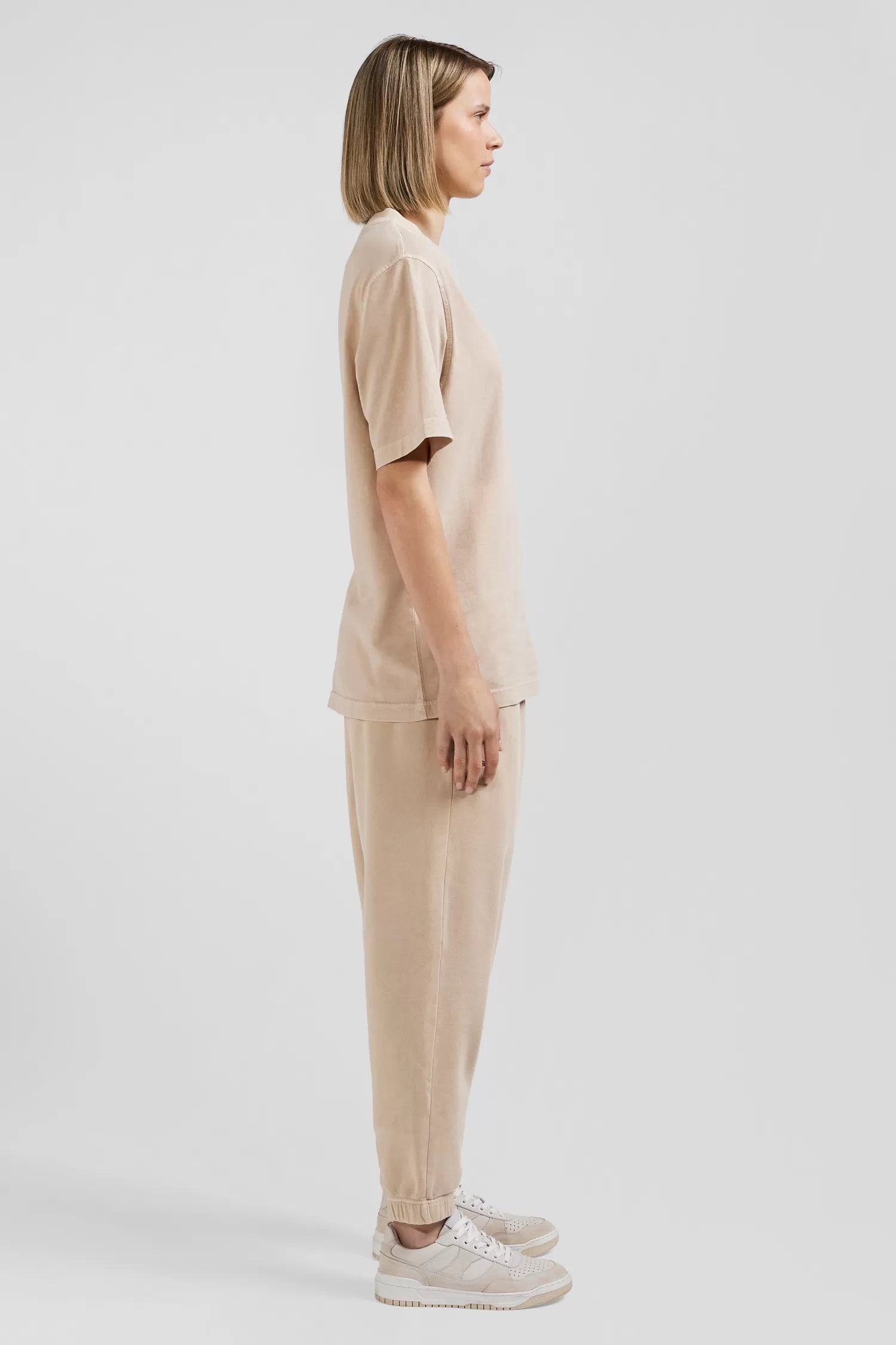 Eden Park Oversize beige unisex short-sleeved T-shirt in overdyed cotton<Women T-shirts | T-shirts