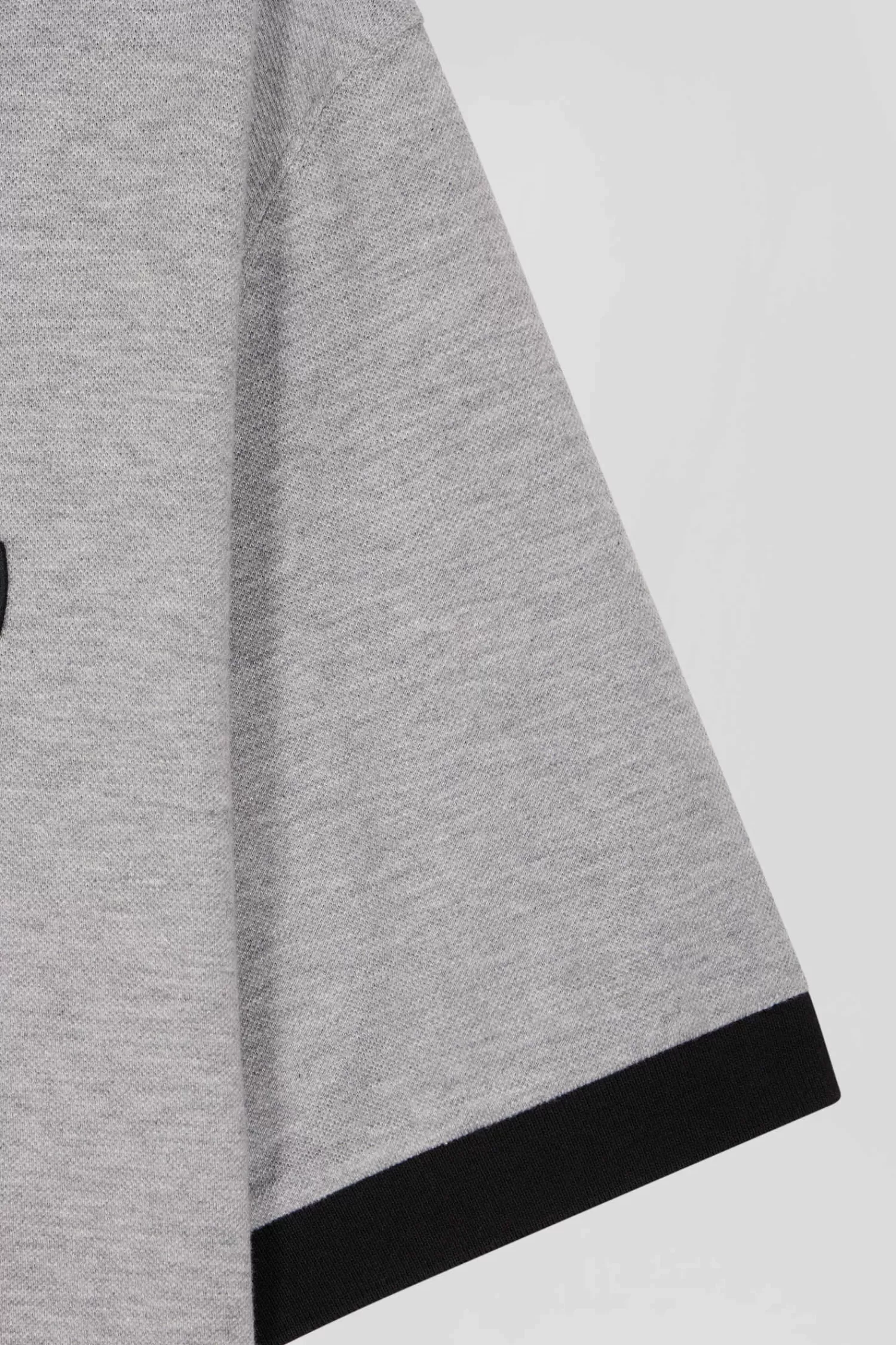 Eden Park Oversize black short-sleeved cotton piqué polo shirt with tricolor details< Polos