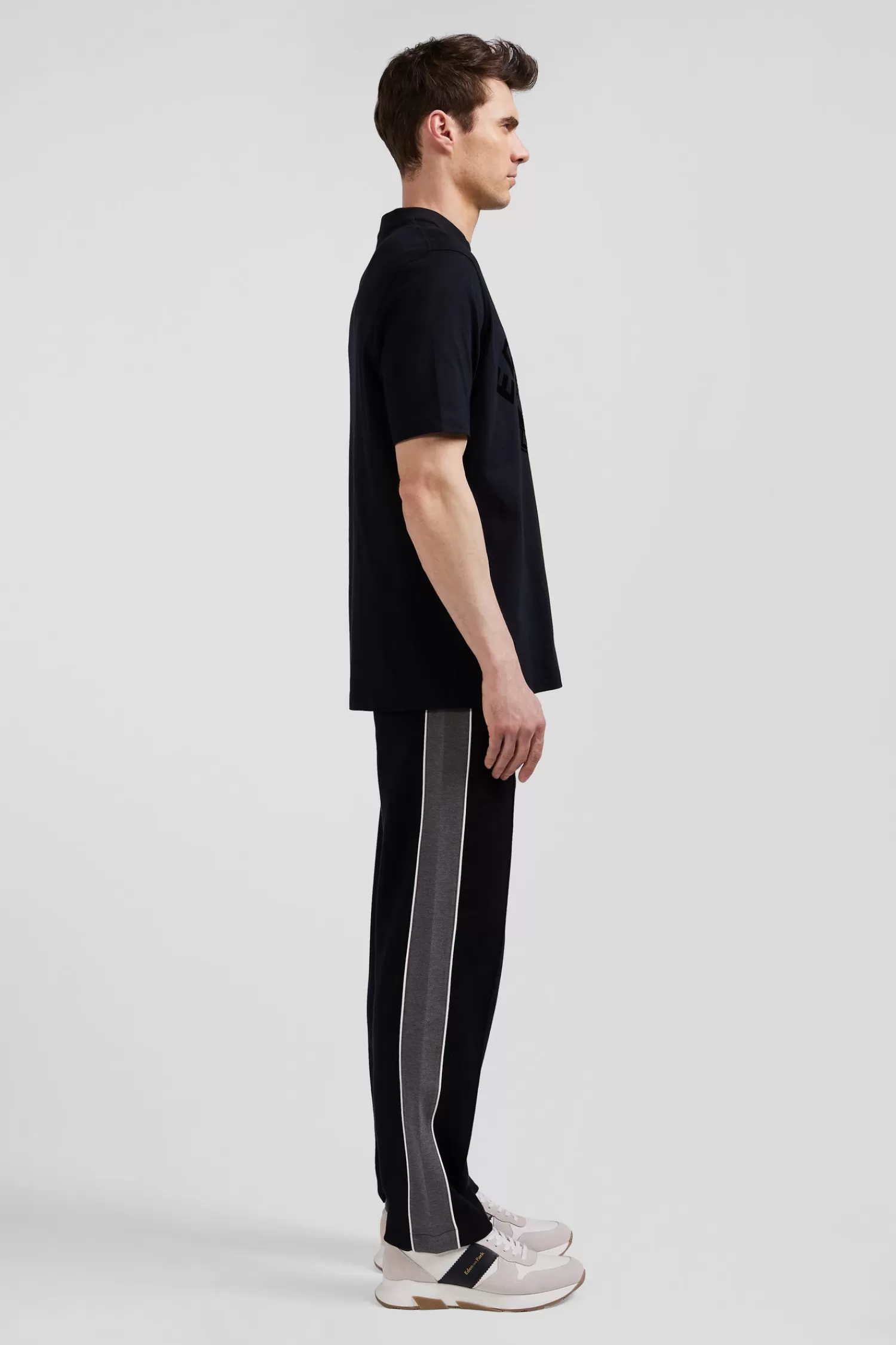 Eden Park Oversize black short-sleeved cotton T-shirt with Rugby print< T-shirts