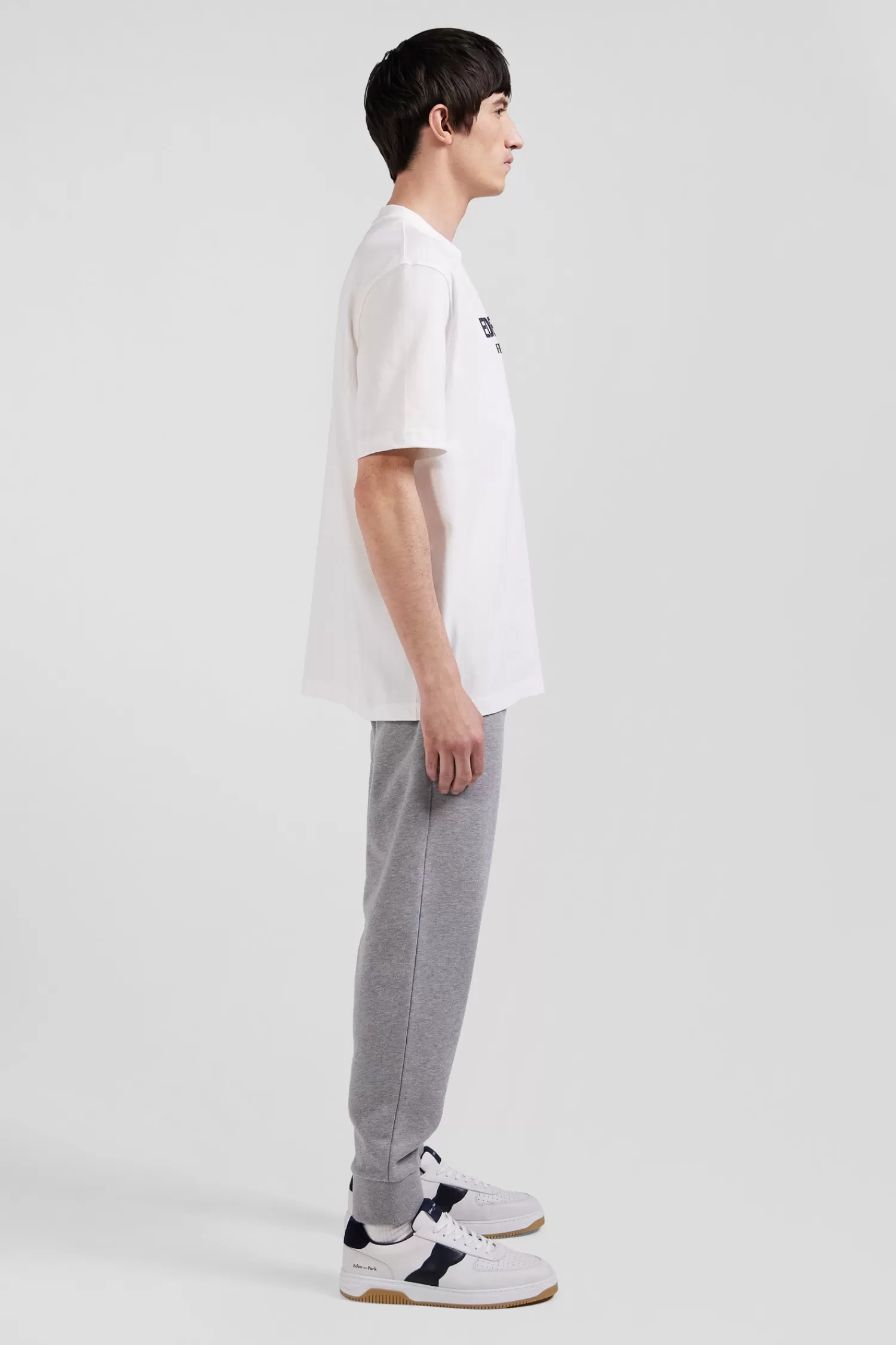 Eden Park Oversize ecru French Flair cotton short-sleeved T-shirt< T-shirts