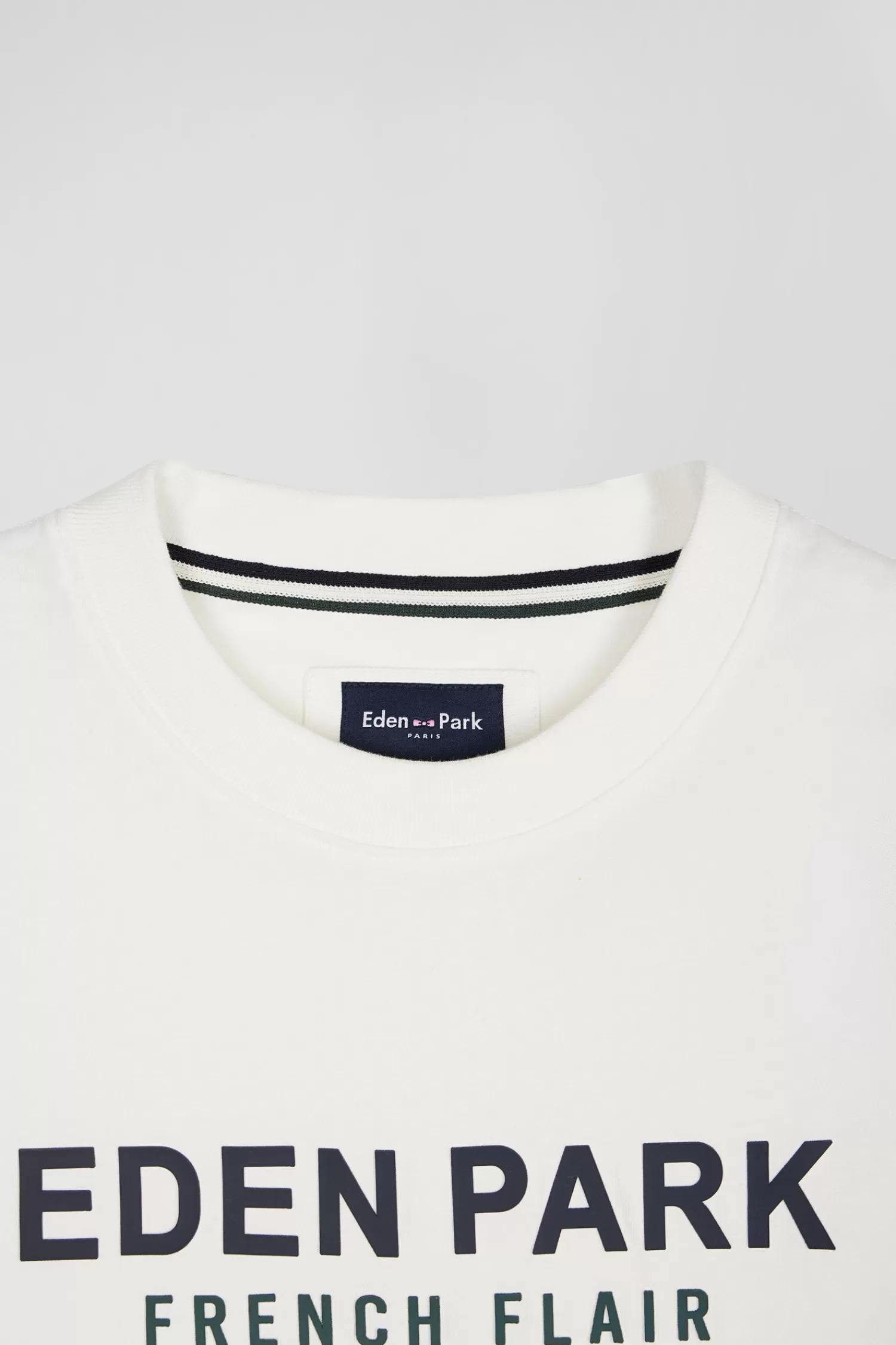 Eden Park Oversize ecru French Flair cotton short-sleeved T-shirt< T-shirts
