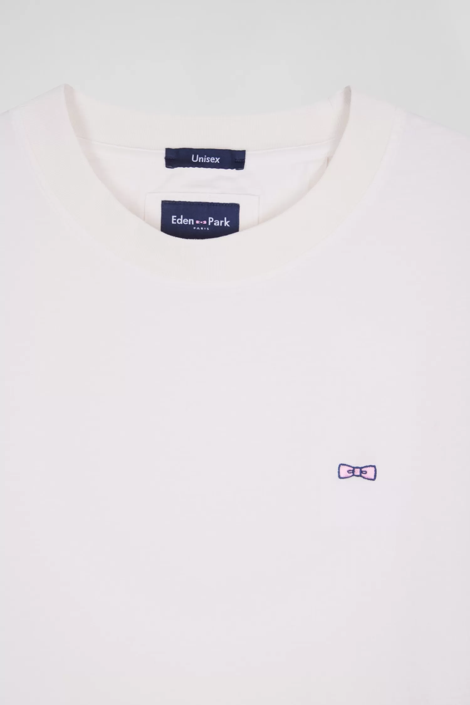 Eden Park Oversize ecru unisex short-sleeved T-shirt in overdyed cotton<Women T-shirts | T-shirts