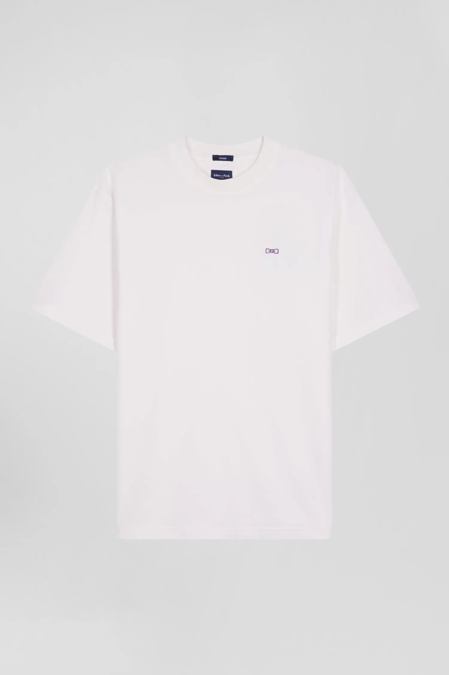 Eden Park Oversize ecru unisex short-sleeved T-shirt in overdyed cotton<Women T-shirts | T-shirts