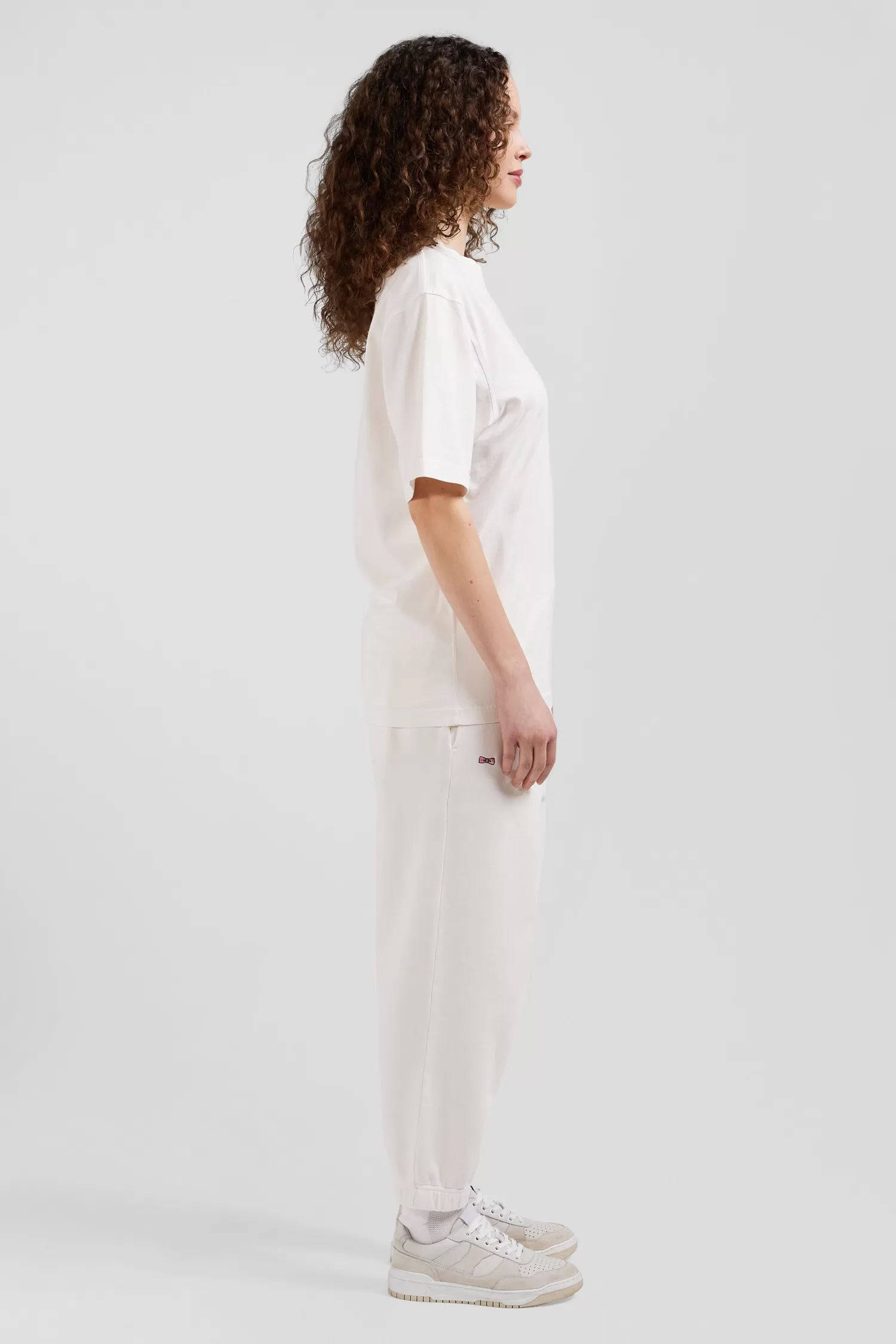 Eden Park Oversize ecru unisex short-sleeved T-shirt in overdyed cotton<Women T-shirts | T-shirts