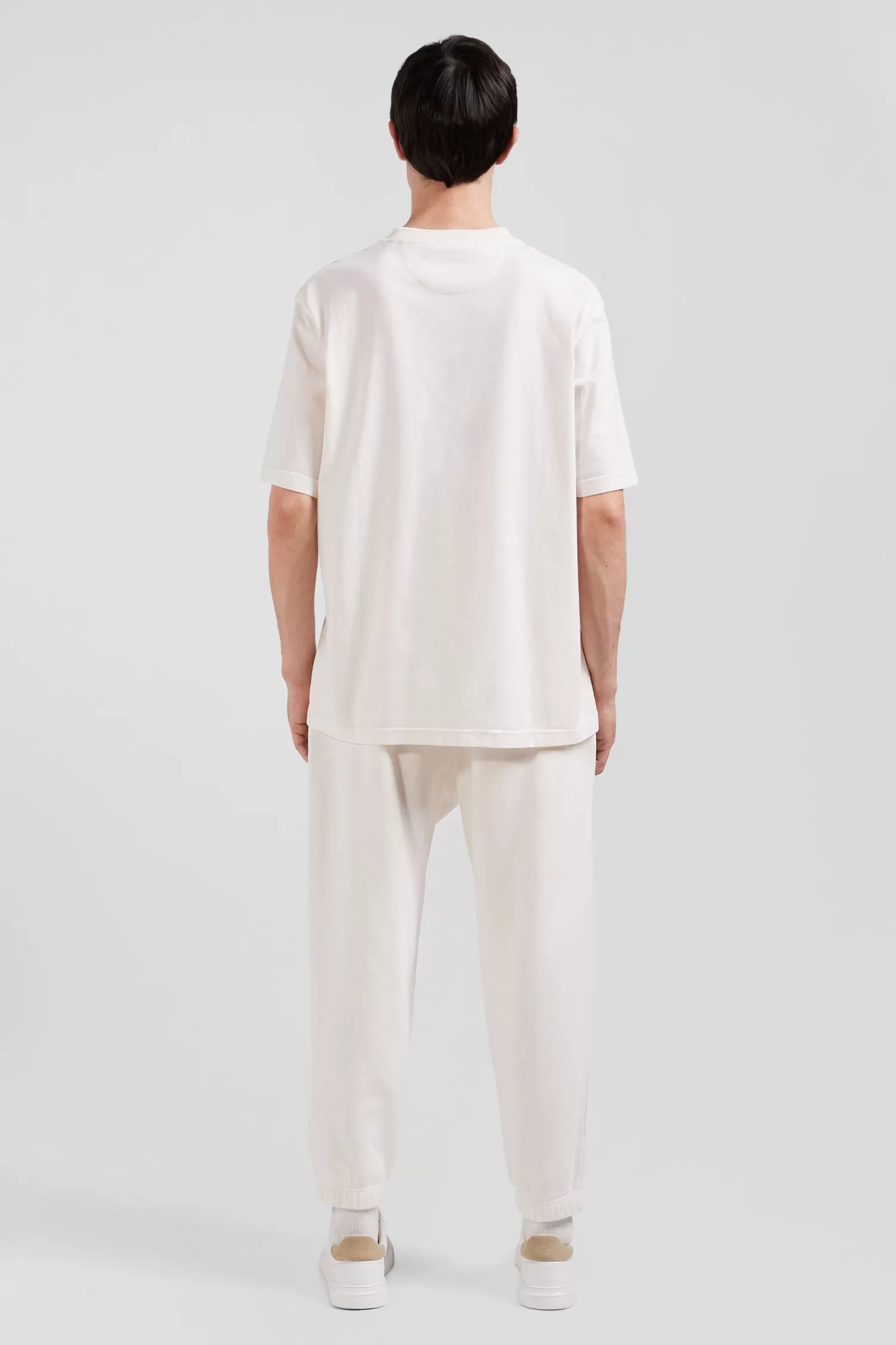 Eden Park Oversize ecru unisex short-sleeved T-shirt in overdyed cotton<Women T-shirts | T-shirts
