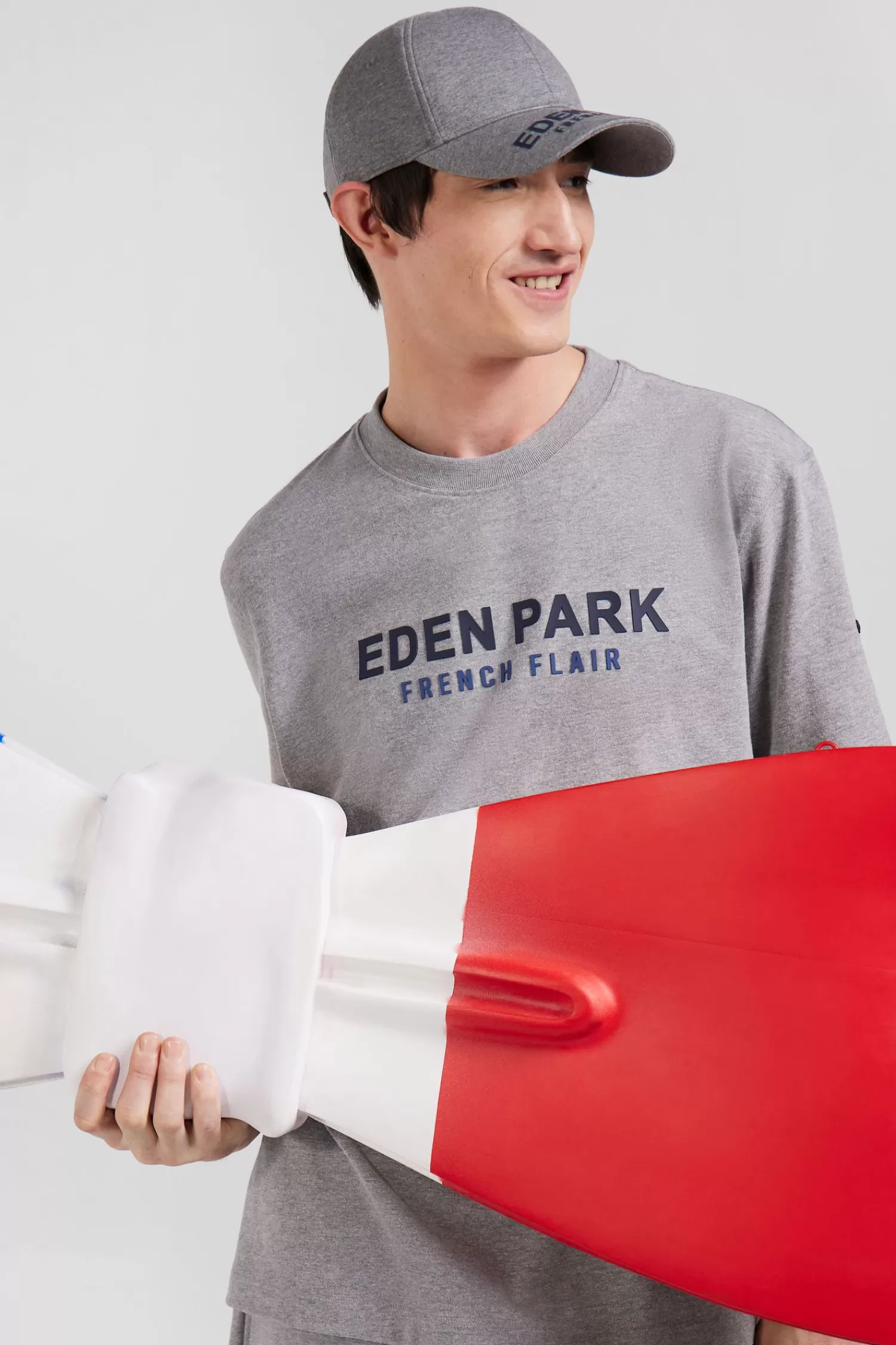 Eden Park Oversize grey French Flair cotton short-sleeved T-shirt< T-shirts