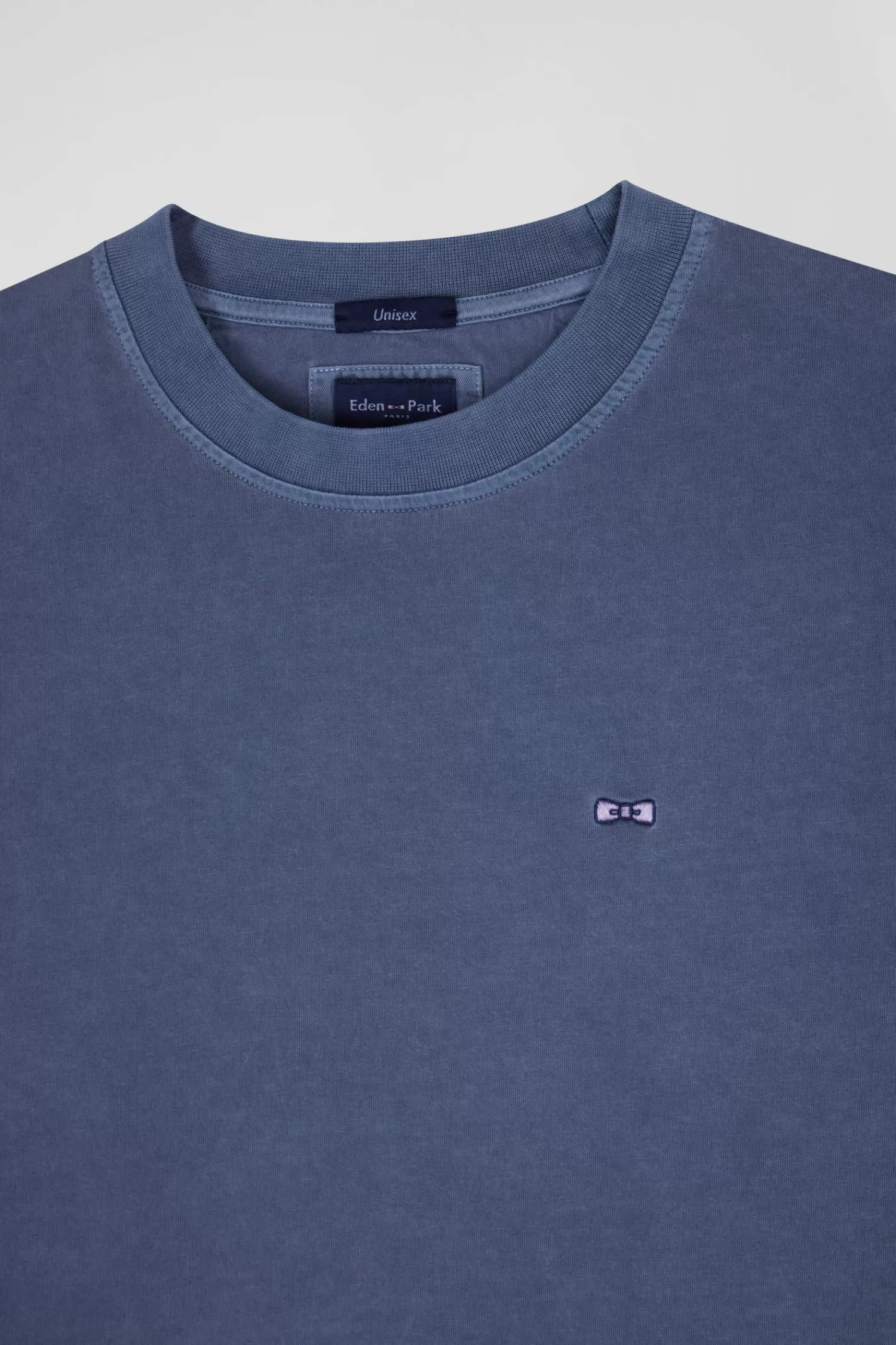 Eden Park Oversize grey unisex short-sleeved T-shirt in overdyed cotton<Women T-shirts | T-shirts