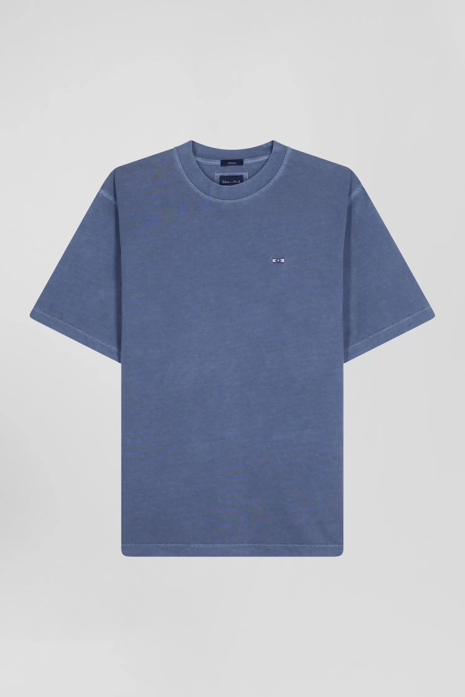 Eden Park Oversize grey unisex short-sleeved T-shirt in overdyed cotton<Women T-shirts | T-shirts
