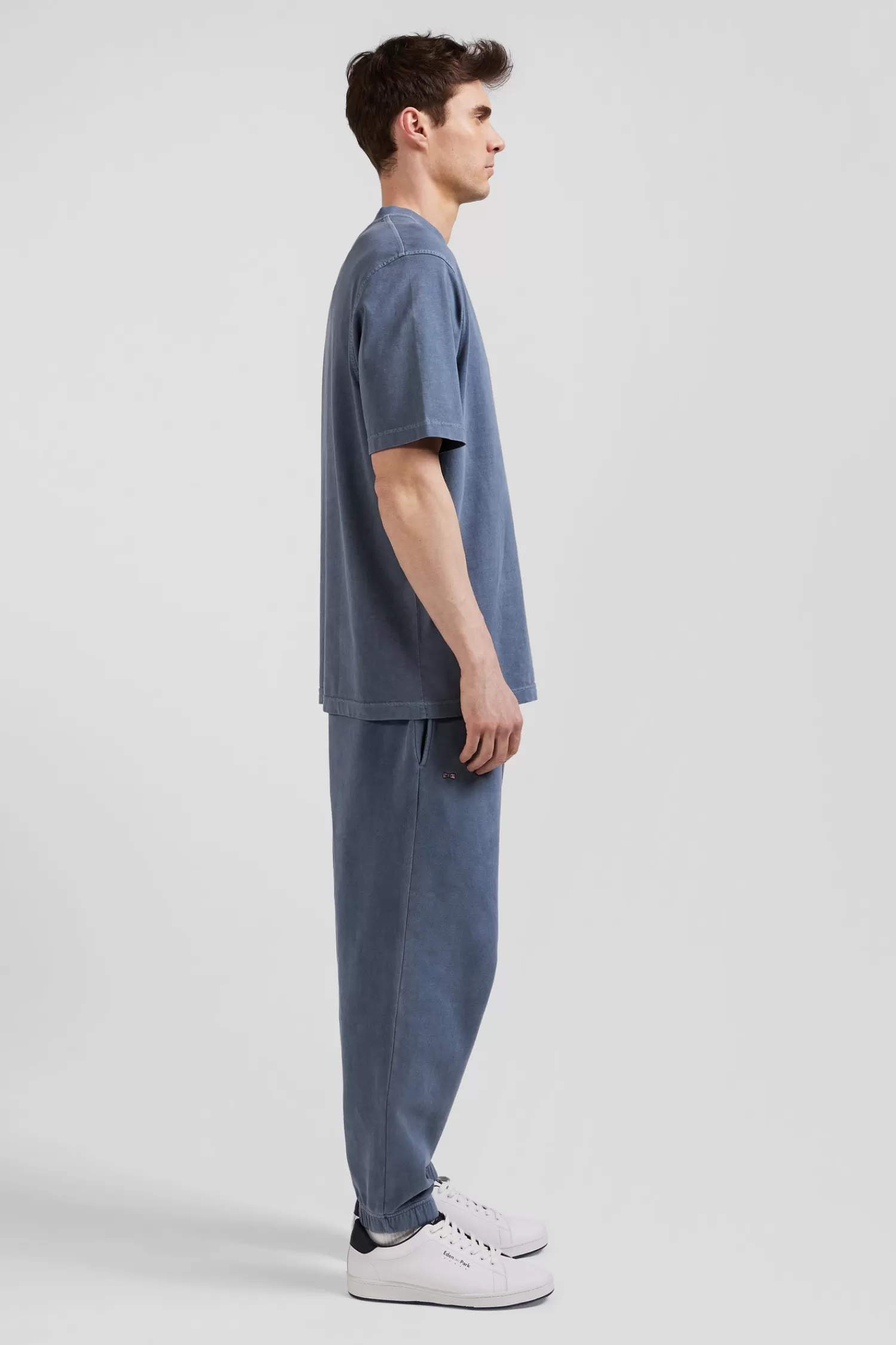 Eden Park Oversize grey unisex short-sleeved T-shirt in overdyed cotton<Women T-shirts | T-shirts