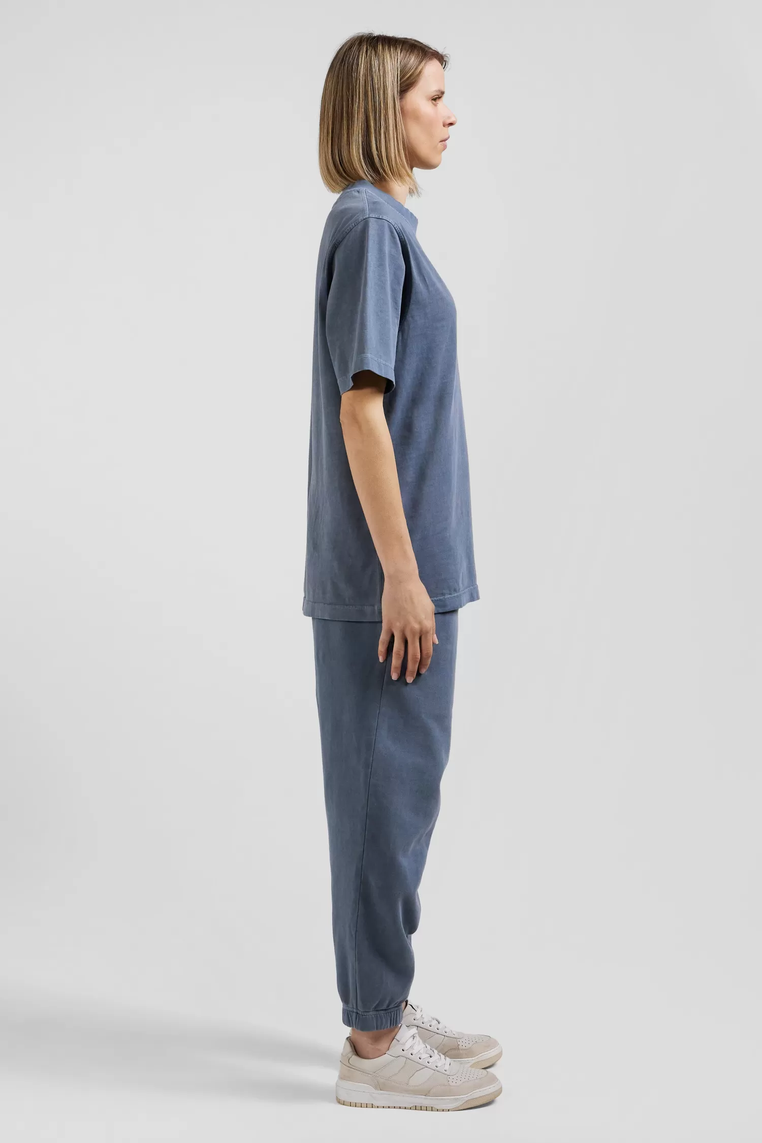 Eden Park Oversize grey unisex short-sleeved T-shirt in overdyed cotton<Women T-shirts | T-shirts