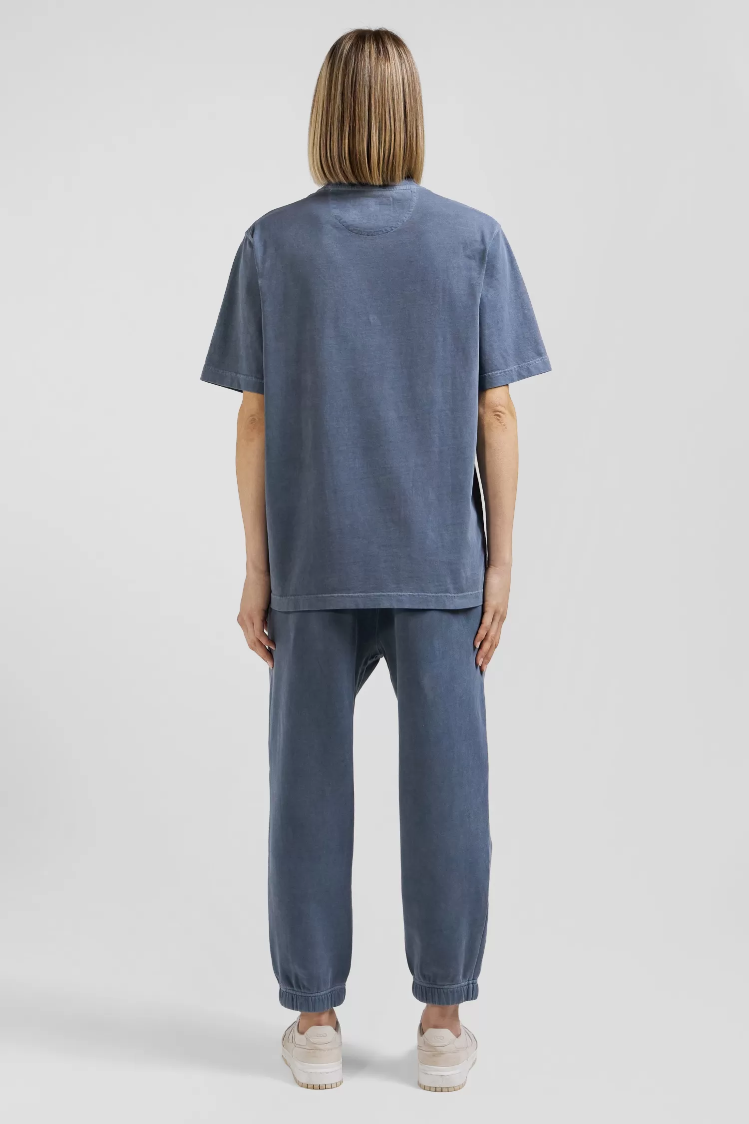 Eden Park Oversize grey unisex short-sleeved T-shirt in overdyed cotton<Women T-shirts | T-shirts
