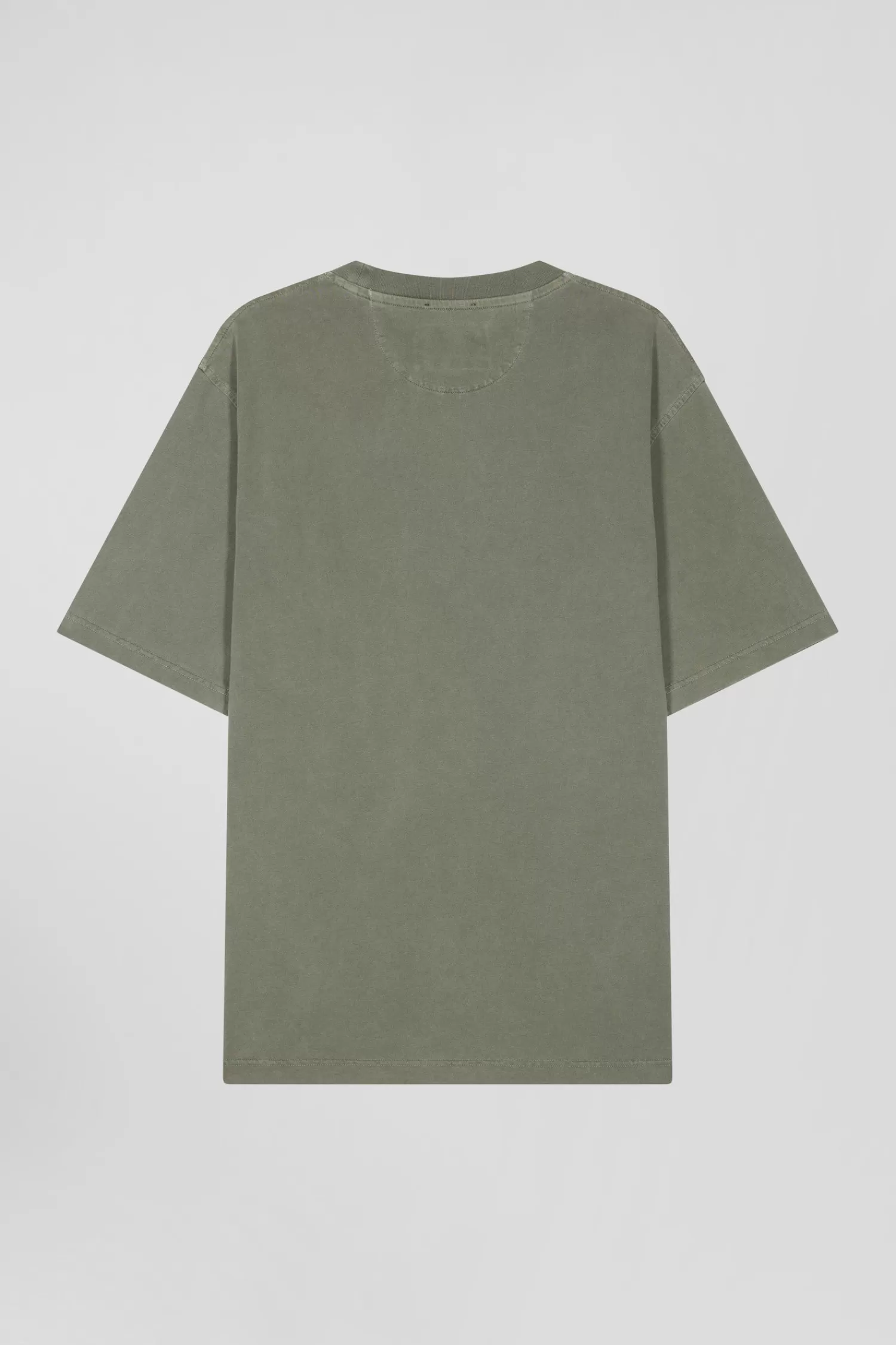 Eden Park Oversize khaki unisex short-sleeved T-shirt in overdyed cotton<Women T-shirts | T-shirts