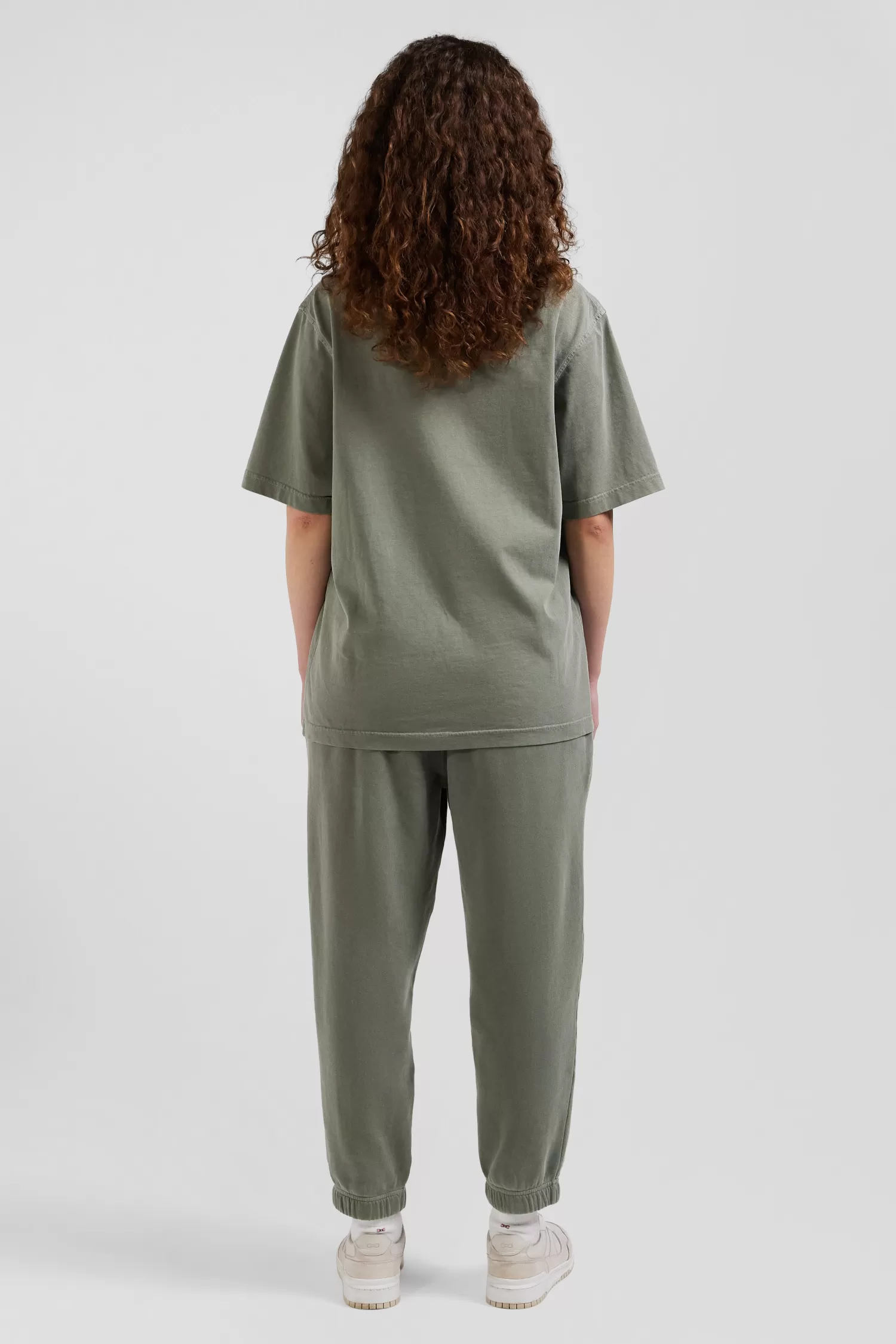 Eden Park Oversize khaki unisex short-sleeved T-shirt in overdyed cotton<Women T-shirts | T-shirts