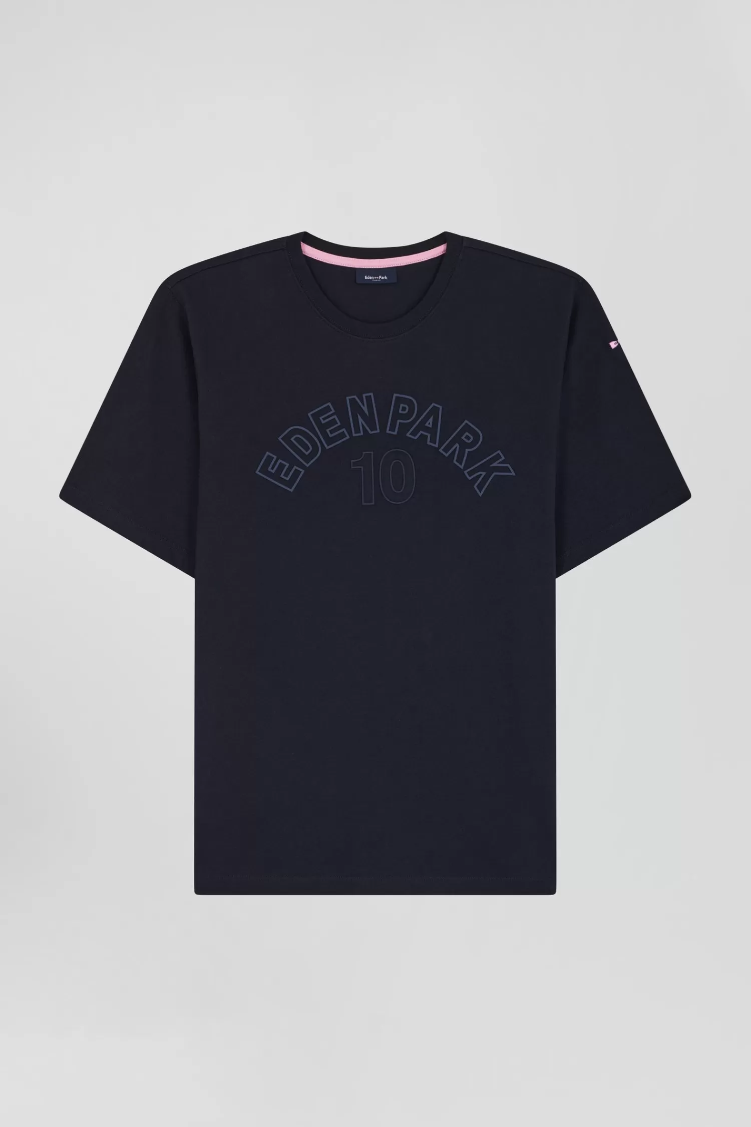 Eden Park Oversize navy blue embroidered short-sleeved cotton T-shirt<Kids Kids