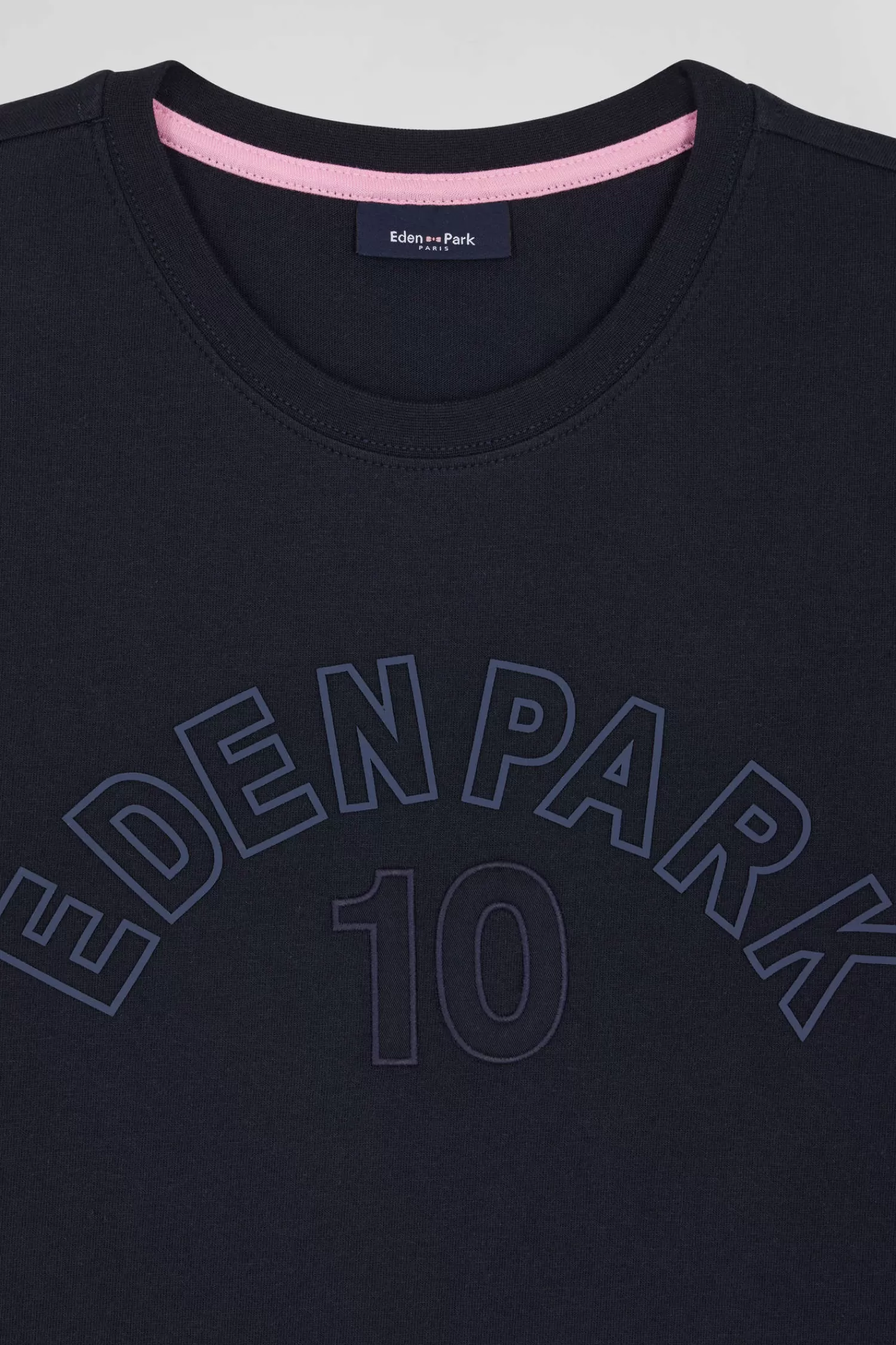 Eden Park Oversize navy blue embroidered short-sleeved cotton T-shirt<Kids Kids