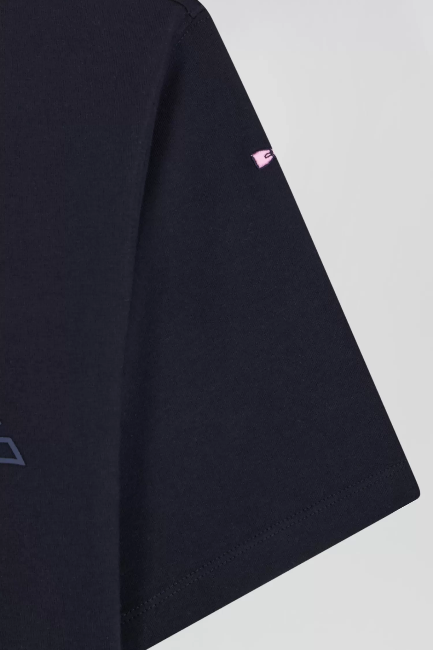 Eden Park Oversize navy blue embroidered short-sleeved cotton T-shirt<Kids Kids