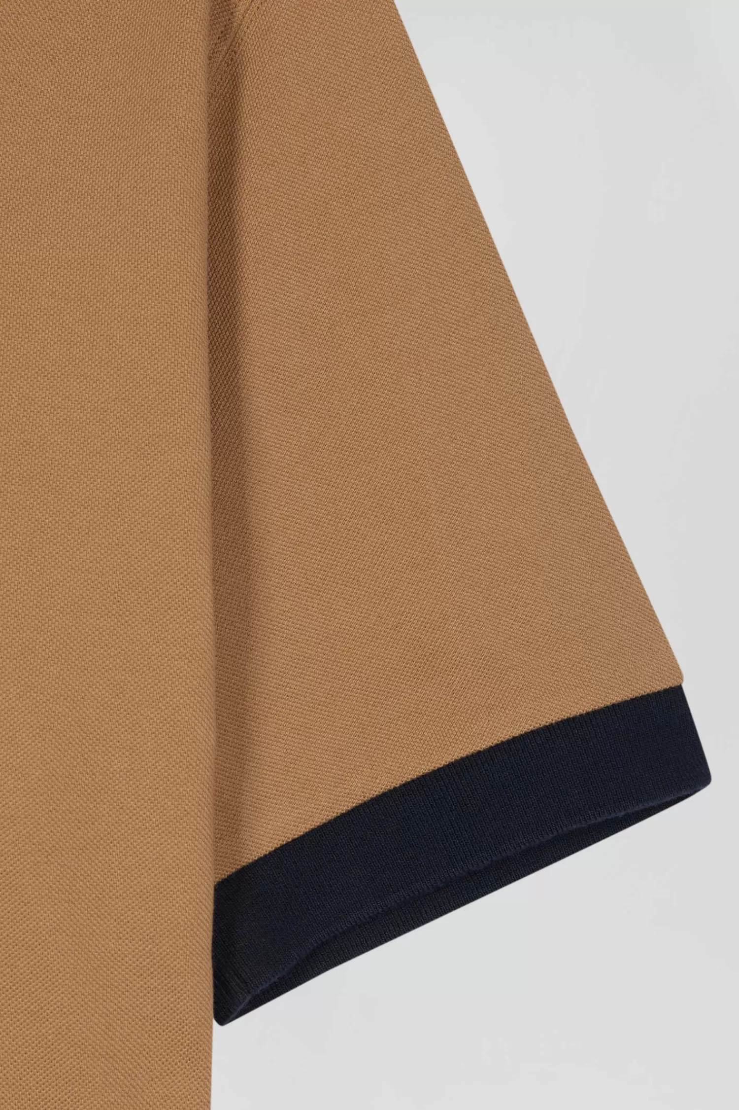 Eden Park Oversize navy blue short-sleeved cotton piqué polo shirt with tricolor details< Polos