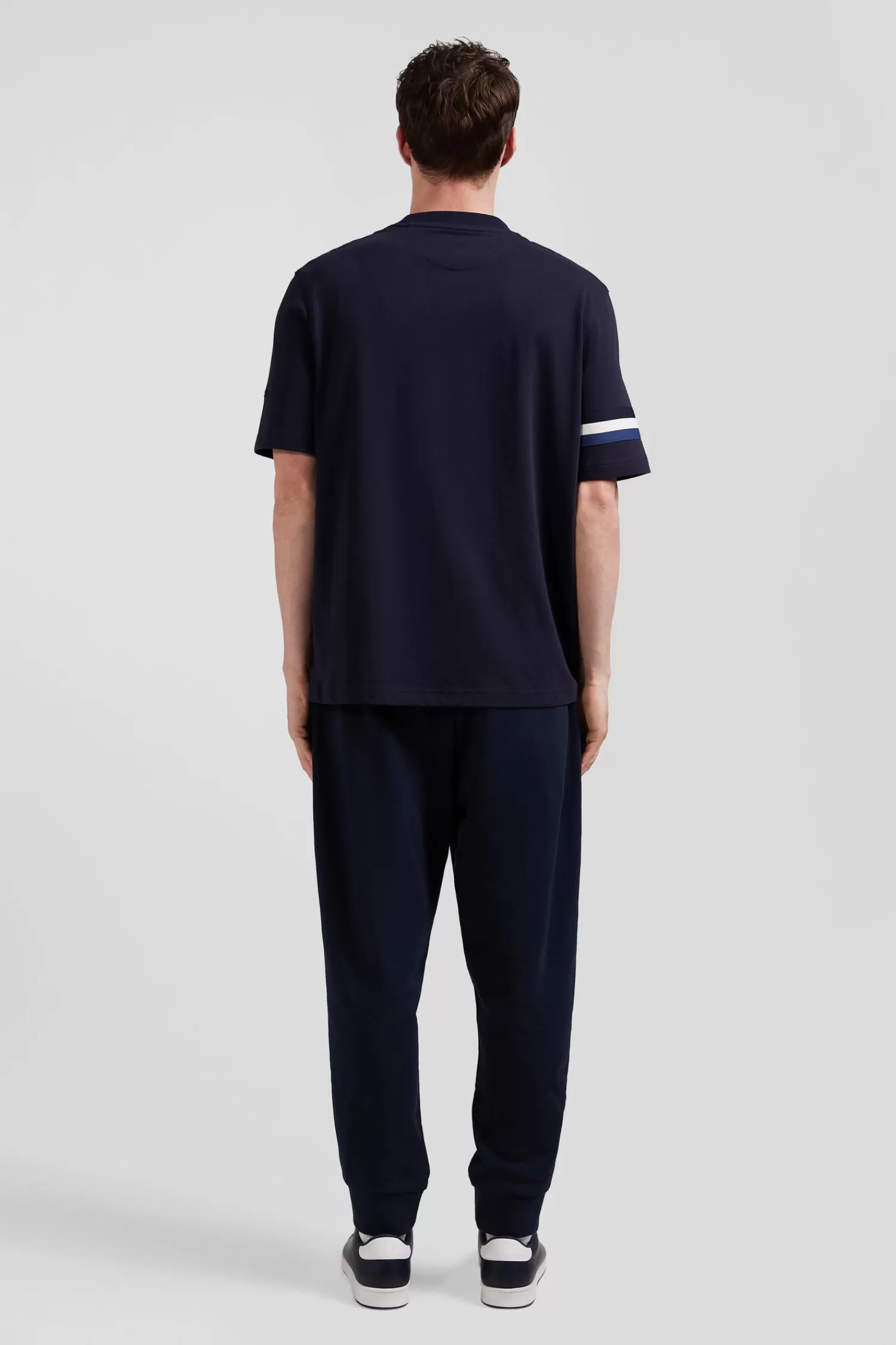 Eden Park Oversize navy short-sleeved cotton T-shirt with print< T-shirts