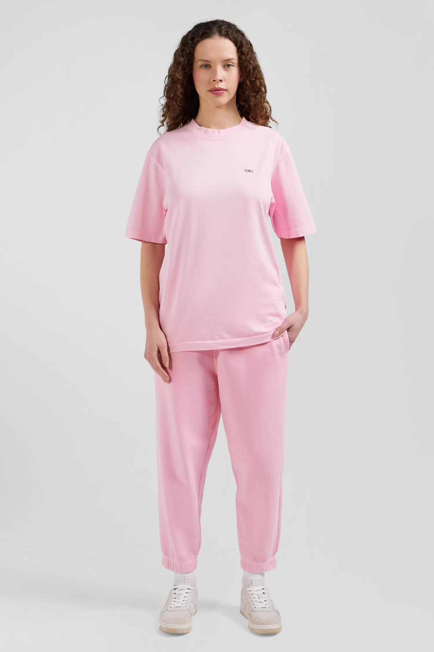 Eden Park Oversize pink unisex short-sleeved T-shirt in overdyed cotton<Women T-shirts | T-shirts