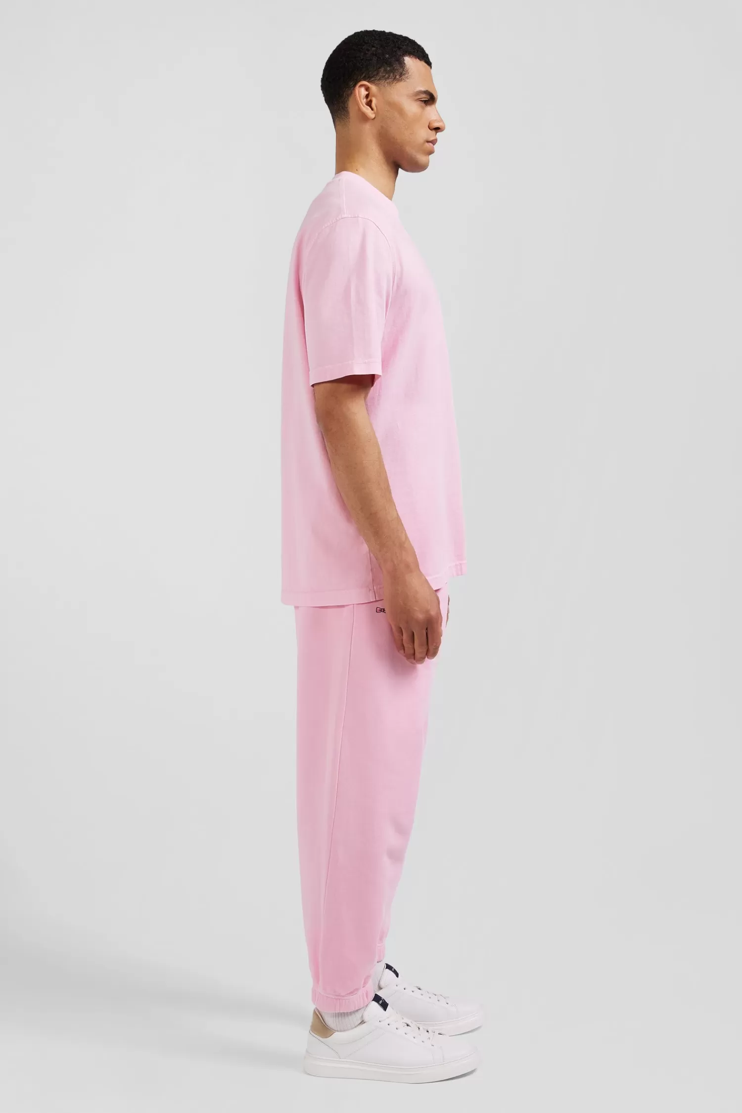 Eden Park Oversize pink unisex short-sleeved T-shirt in overdyed cotton<Women T-shirts | T-shirts